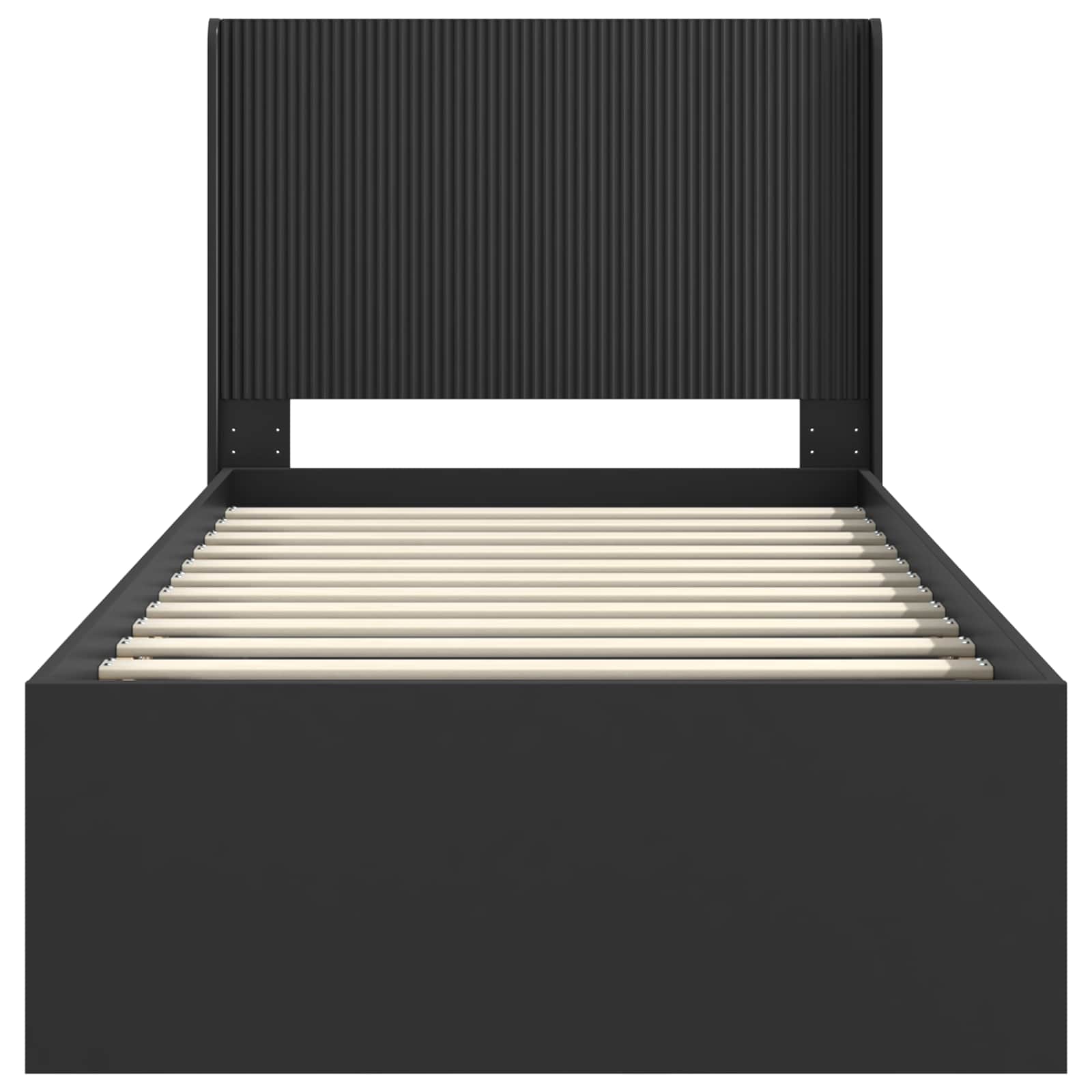 Struttura del letto con stoccaggio e testata Nero 75 x 190 cm | homemem39