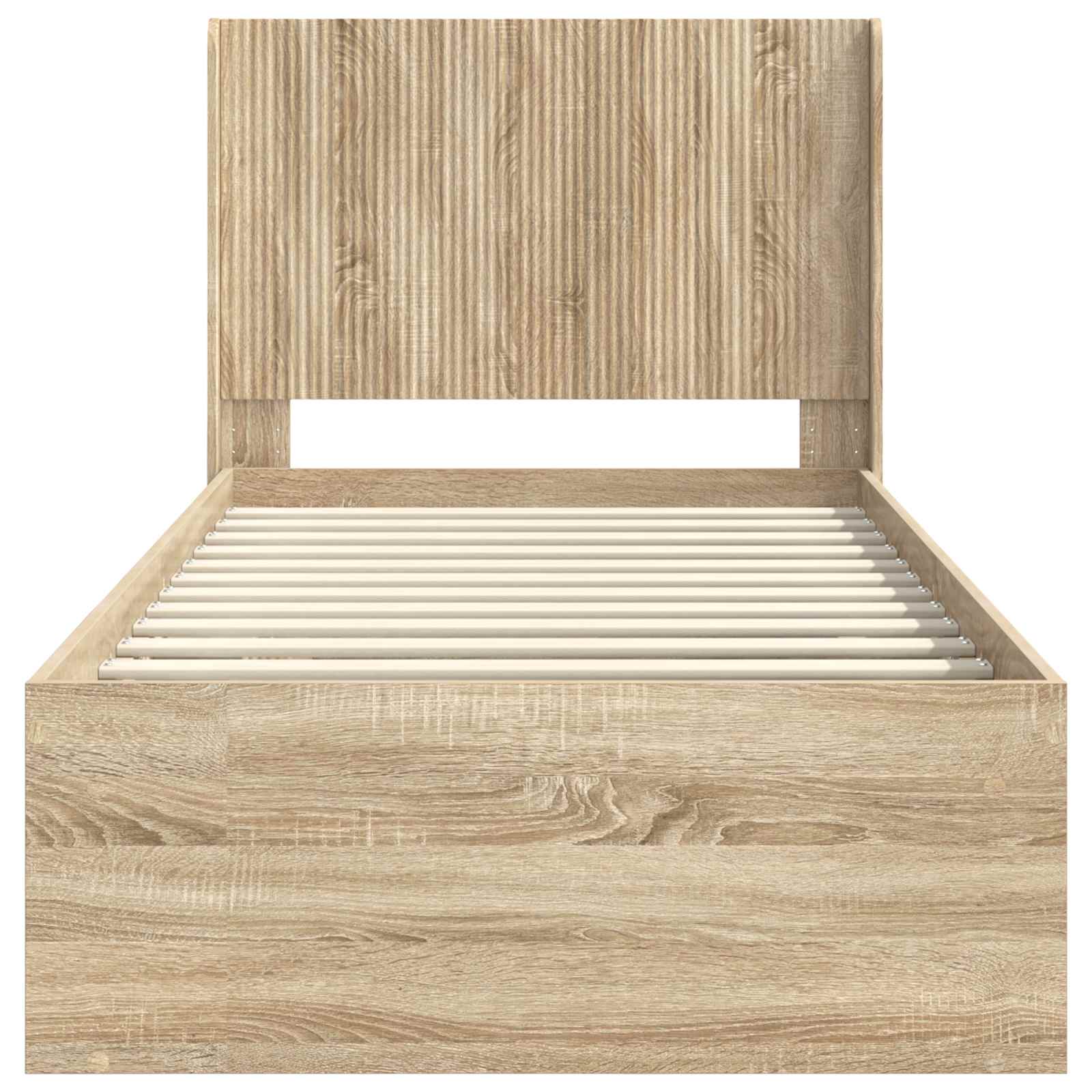 Struttura del letto con stoccaggio e testata Rovere Sonoma | homemem39