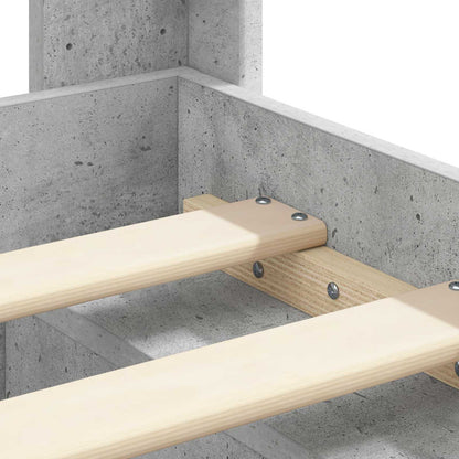 Struttura del letto con stoccaggio e testata Grigio Cemento | homemem39