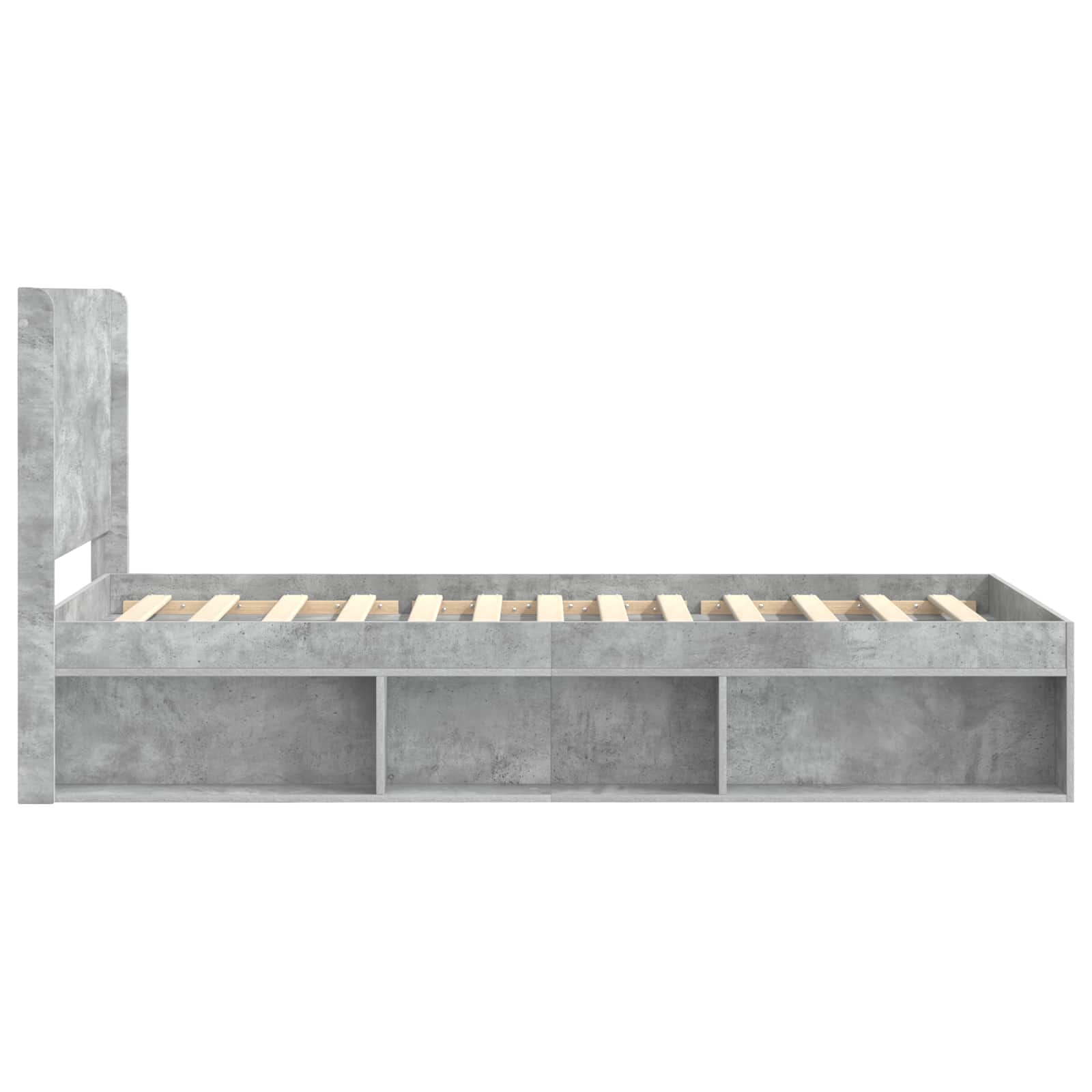 Struttura del letto con stoccaggio e testata Grigio Cemento | homemem39