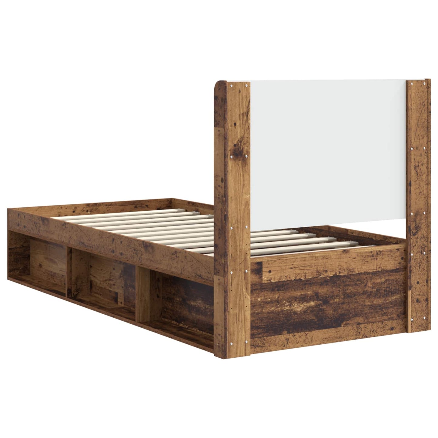 Struttura del letto con stoccaggio e testata Legno antico | homemem39