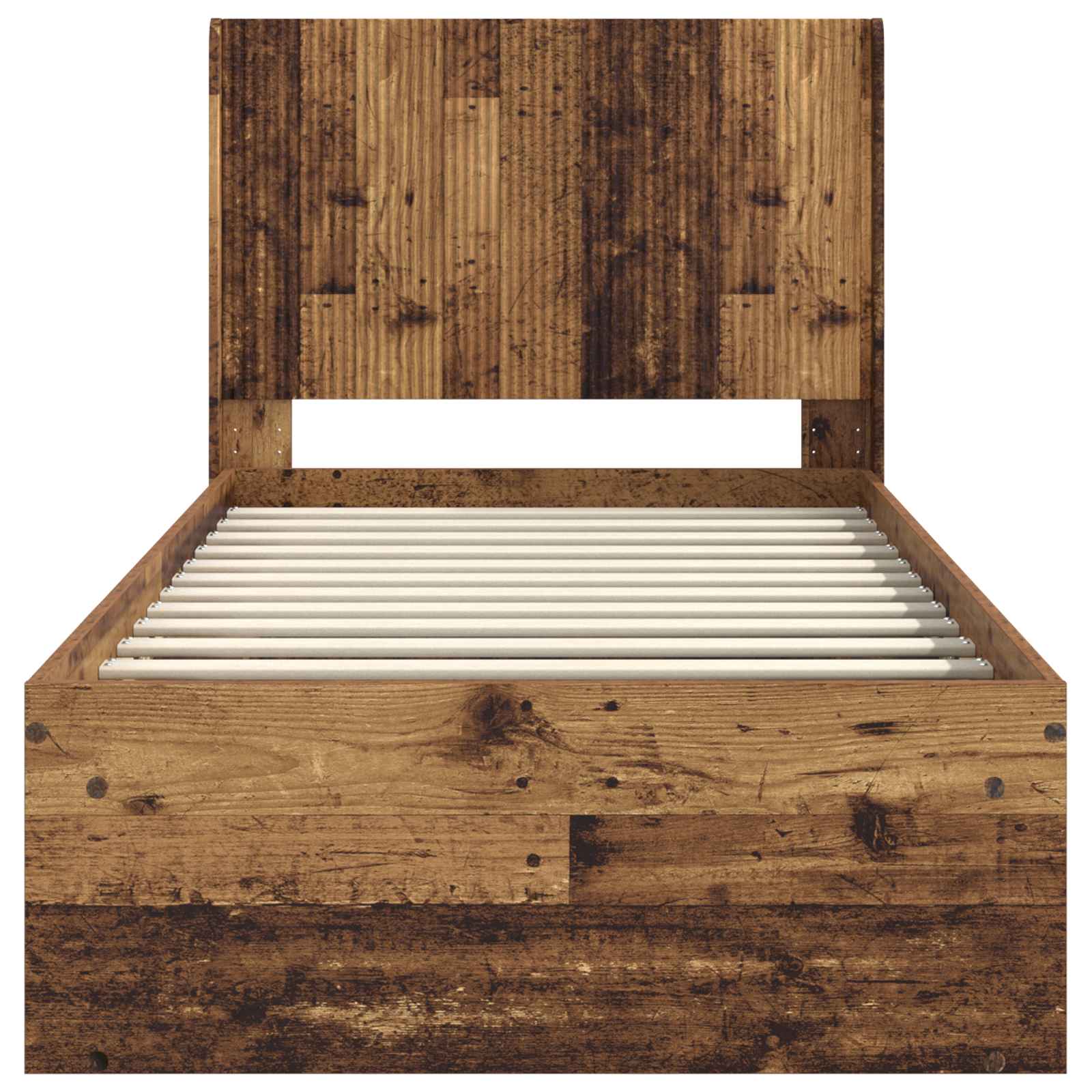 Struttura del letto con stoccaggio e testata Legno antico | homemem39