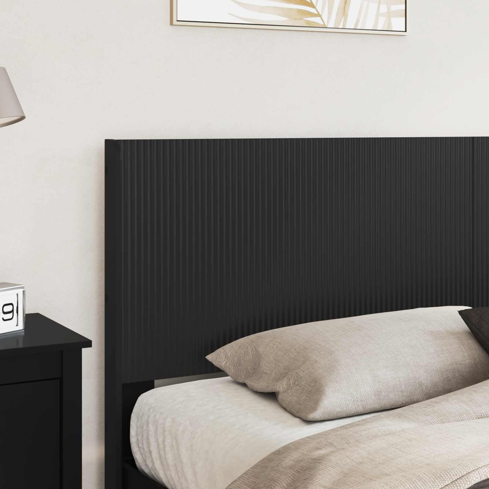 Struttura del letto con stoccaggio e testata Nero 200 x 200 cm | homemem39