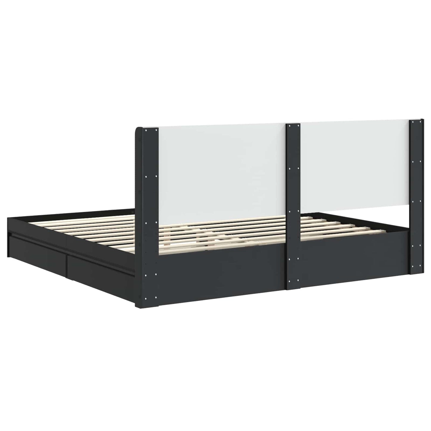 Struttura del letto con stoccaggio e testata Nero 200 x 200 cm | homemem39
