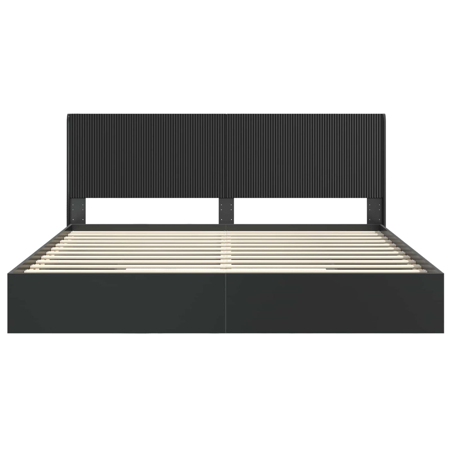 Struttura del letto con stoccaggio e testata Nero 200 x 200 cm | homemem39