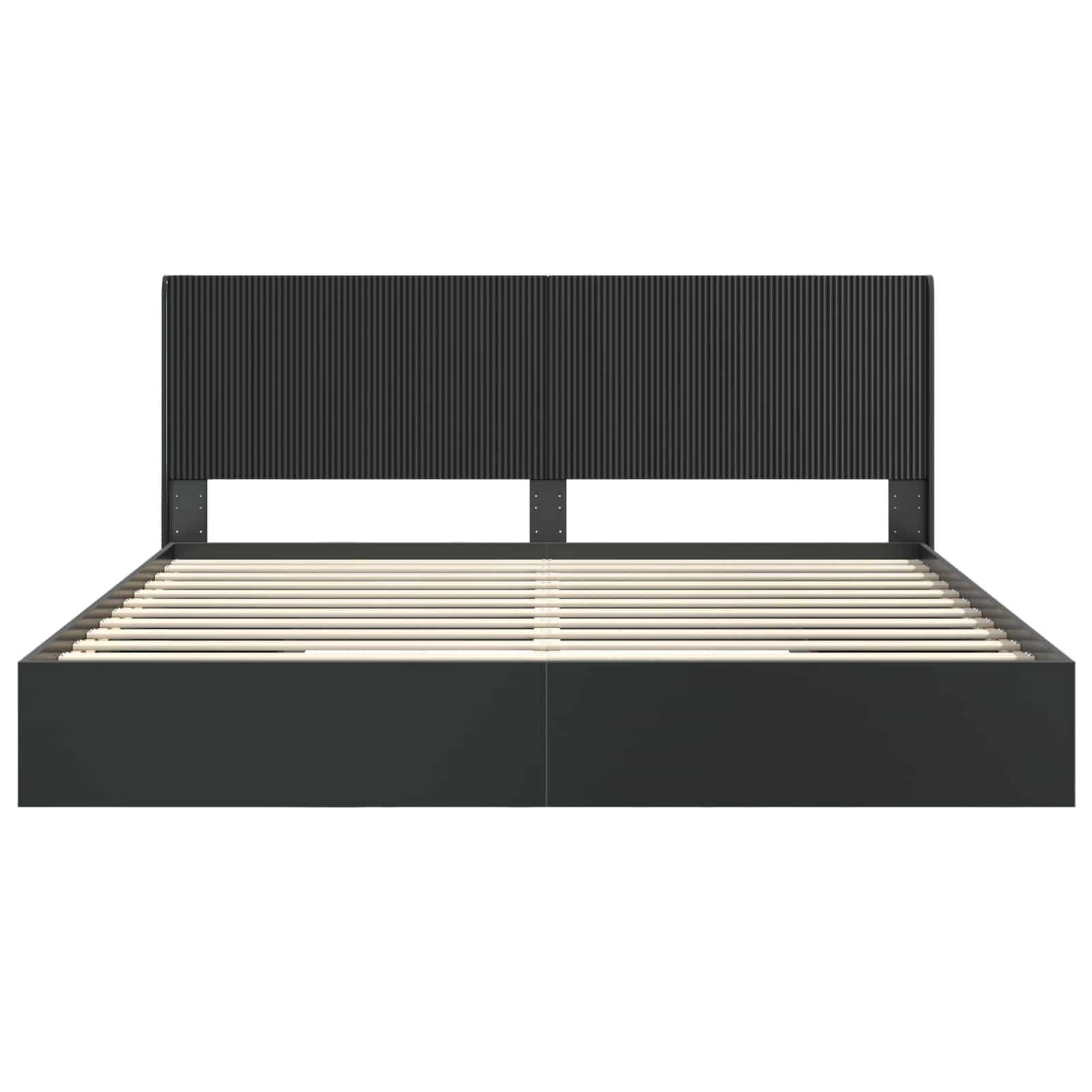 Struttura del letto con stoccaggio e testata Nero 200 x 200 cm | homemem39
