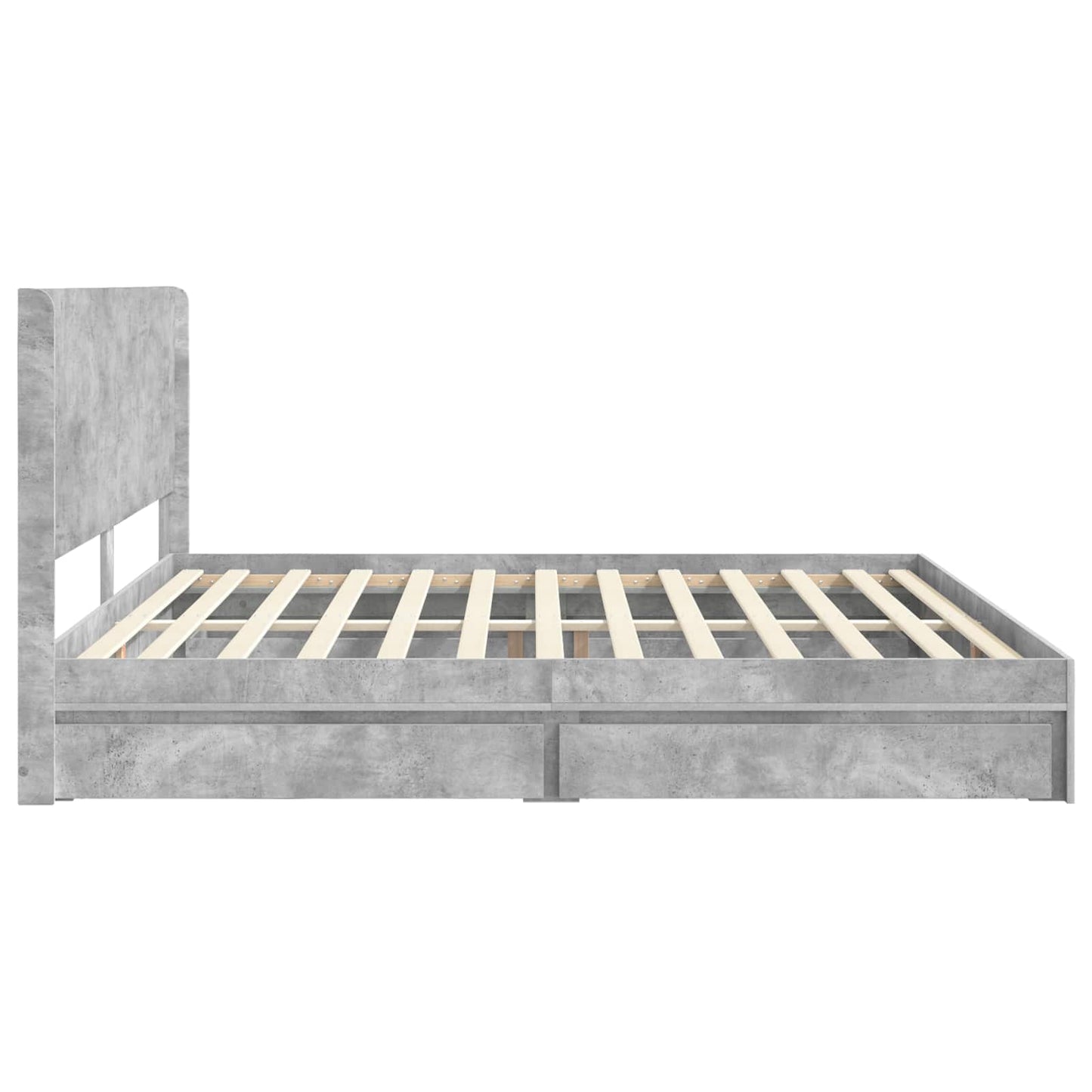 Struttura del letto con stoccaggio e testata Grigio Cemento | homemem39