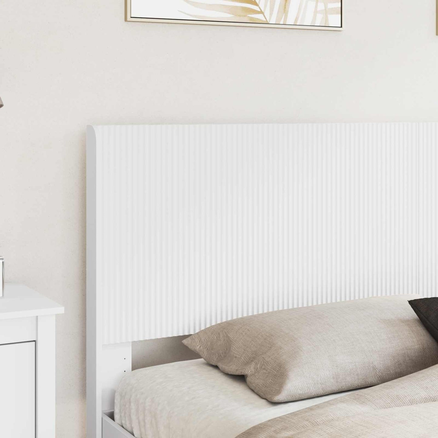 Struttura del letto con stoccaggio e testata Bianco | homemem39