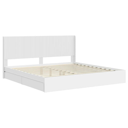 Struttura del letto con stoccaggio e testata Bianco | homemem39