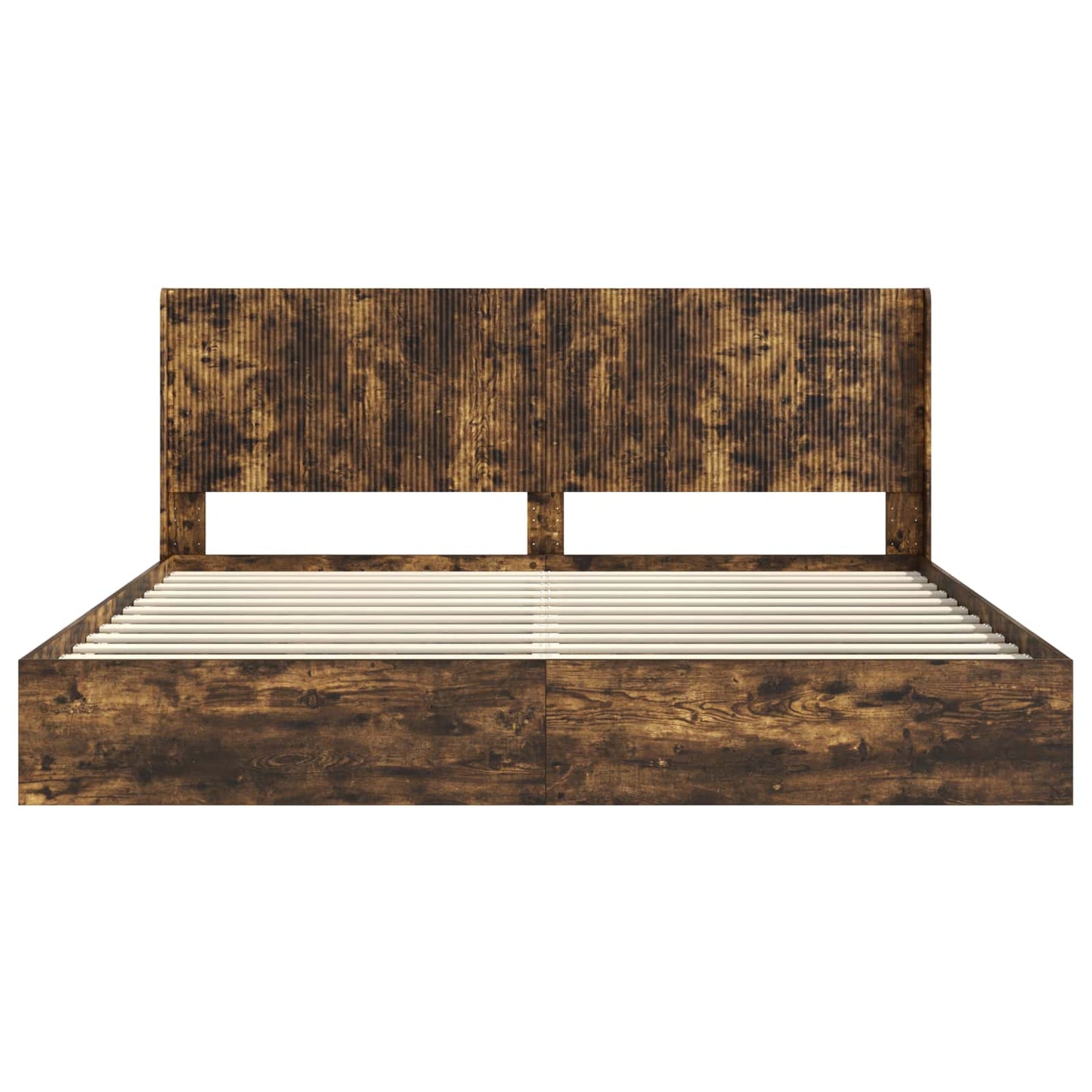 Struttura del letto con stoccaggio e testata Rovere Fumo | homemem39