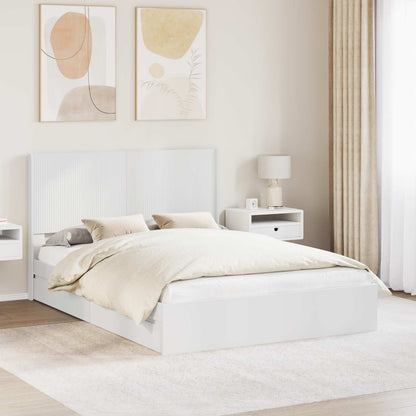 Struttura del letto con stoccaggio e testata Bianco | homemem39