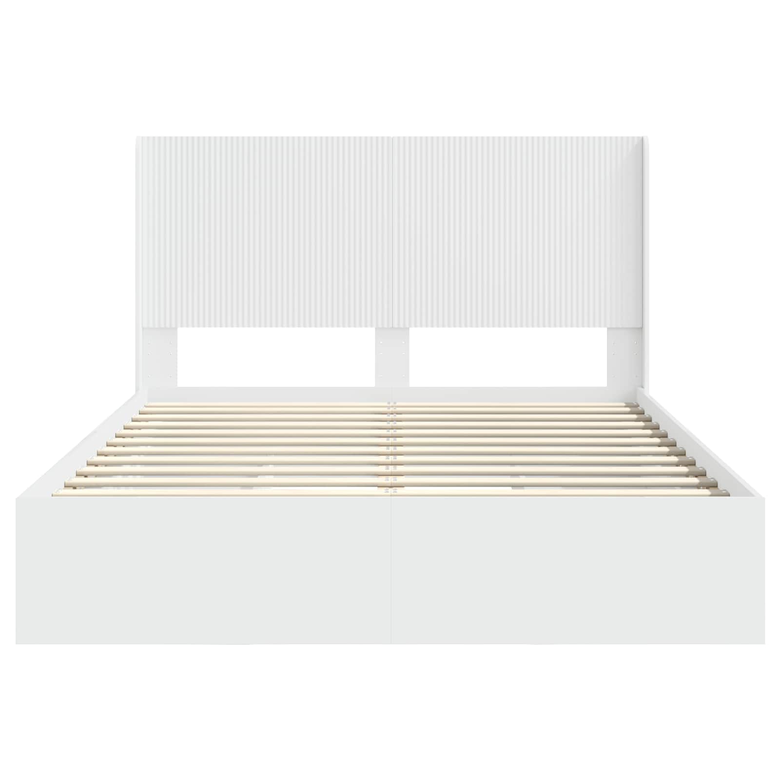 Struttura del letto con stoccaggio e testata Bianco | homemem39