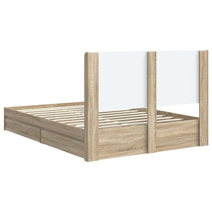 Struttura del letto con stoccaggio e testata Rovere Sonoma | homemem39