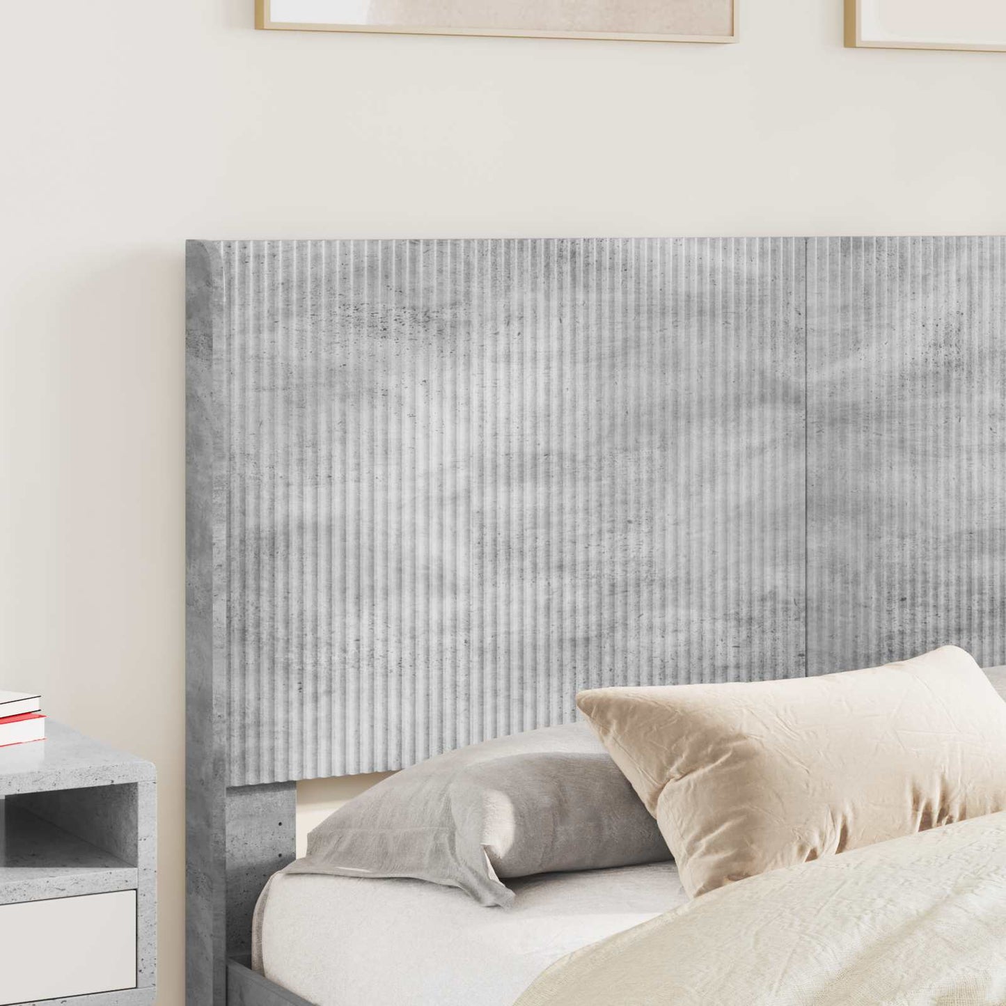 Struttura del letto con stoccaggio e testata Grigio Cemento | homemem39