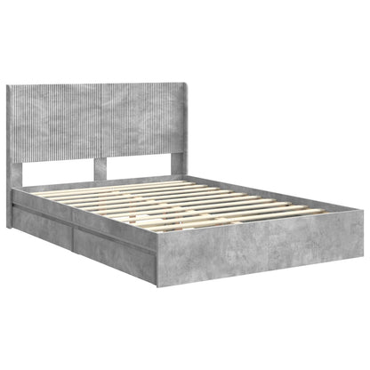 Struttura del letto con stoccaggio e testata Grigio Cemento | homemem39