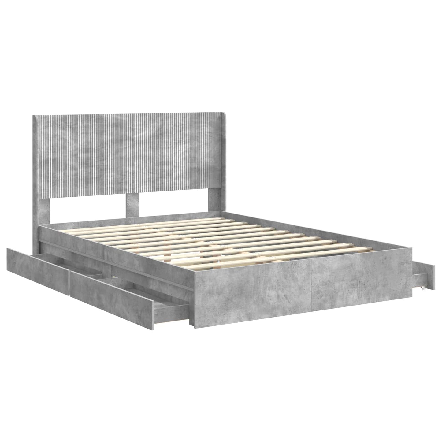 Struttura del letto con stoccaggio e testata Grigio Cemento | homemem39