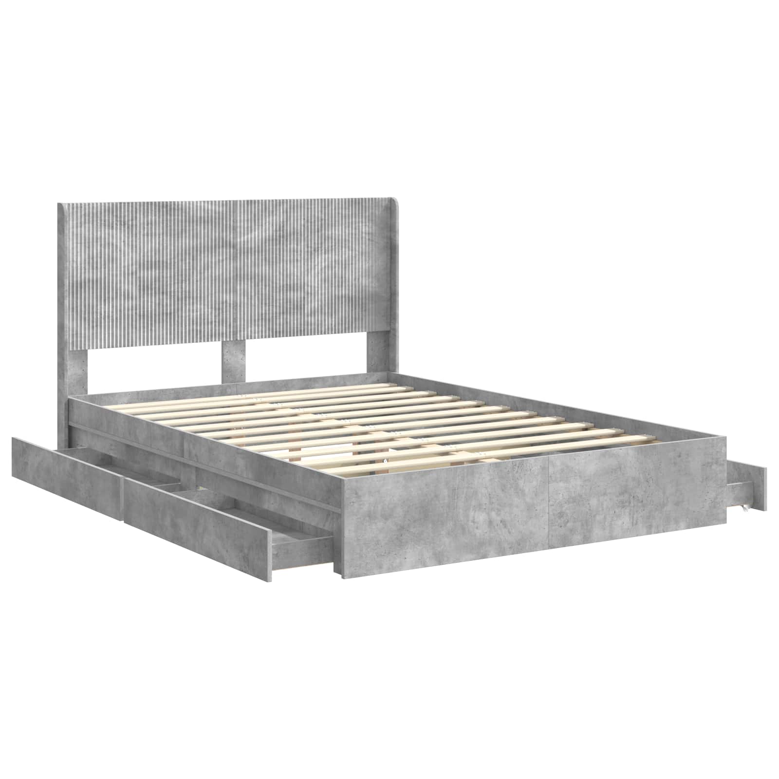 Struttura del letto con stoccaggio e testata Grigio Cemento | homemem39