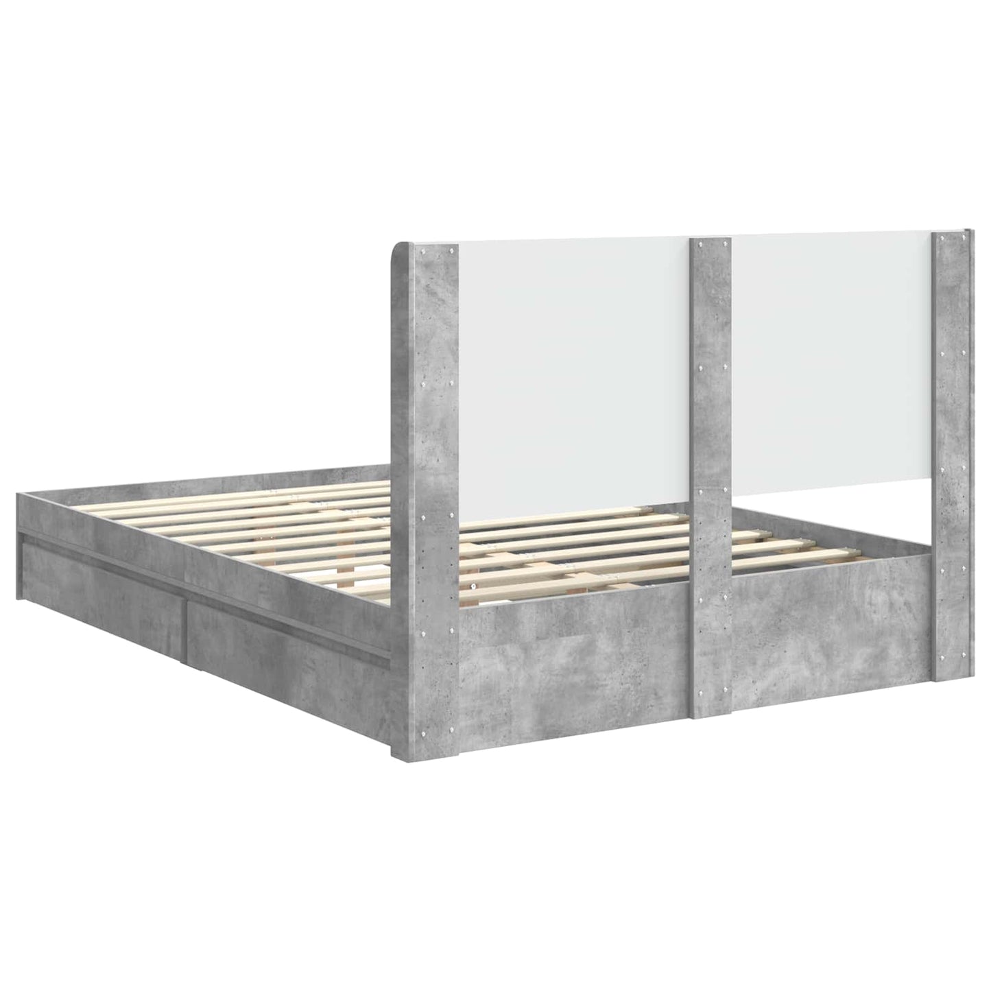 Struttura del letto con stoccaggio e testata Grigio Cemento | homemem39