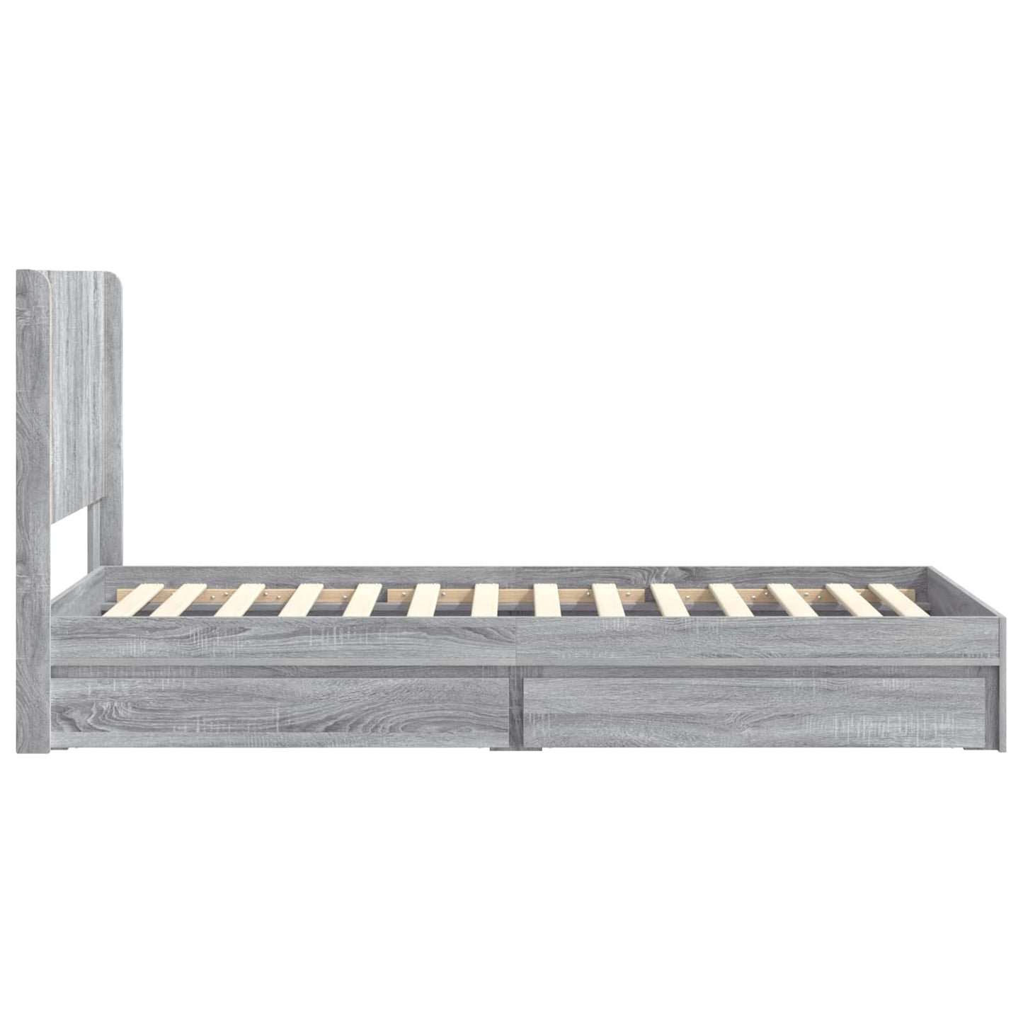 Struttura del letto con stoccaggio e testata Sonoma grigio | homemem39