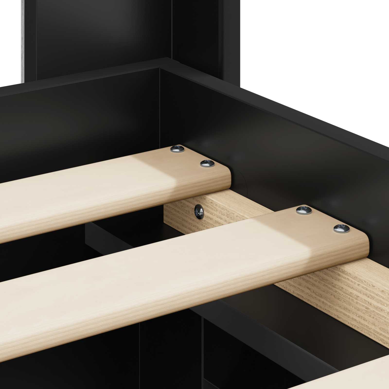 Struttura del letto con stoccaggio e testata Nero 90 x 190 cm | homemem39