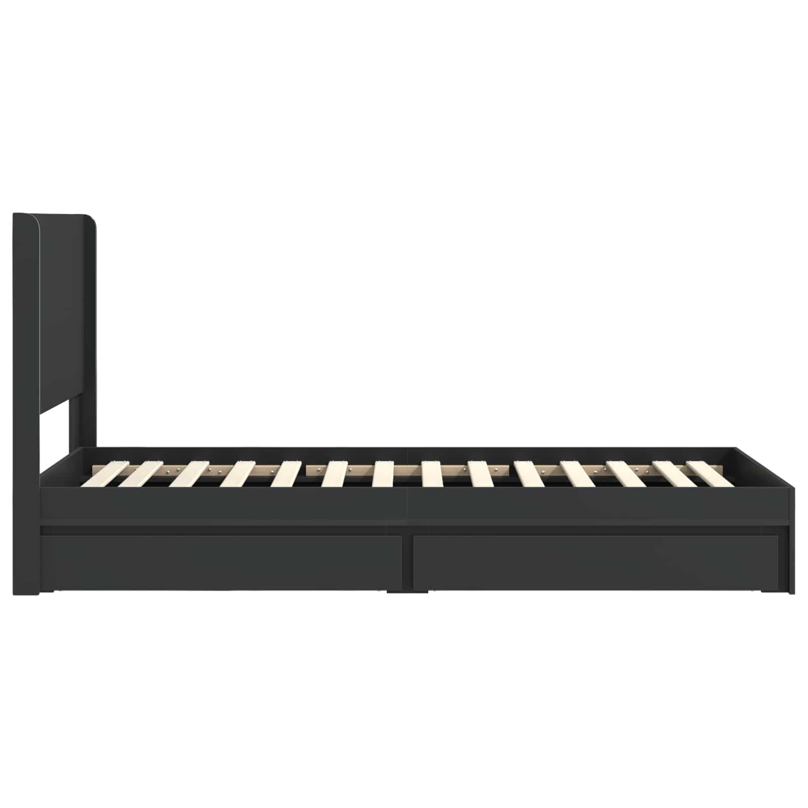 Struttura del letto con stoccaggio e testata Nero 90 x 190 cm | homemem39