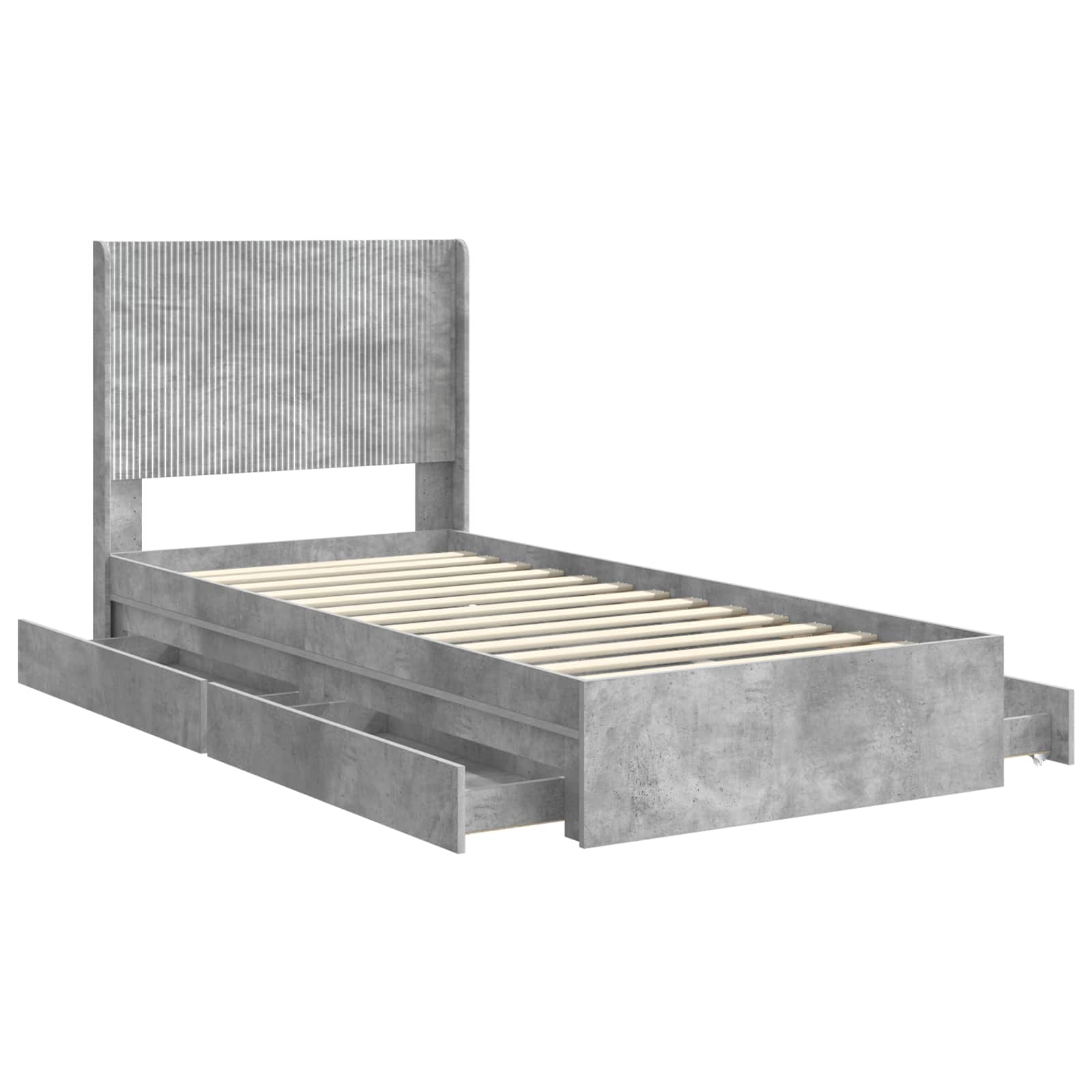 Struttura del letto con stoccaggio e testata Grigio Cemento | homemem39