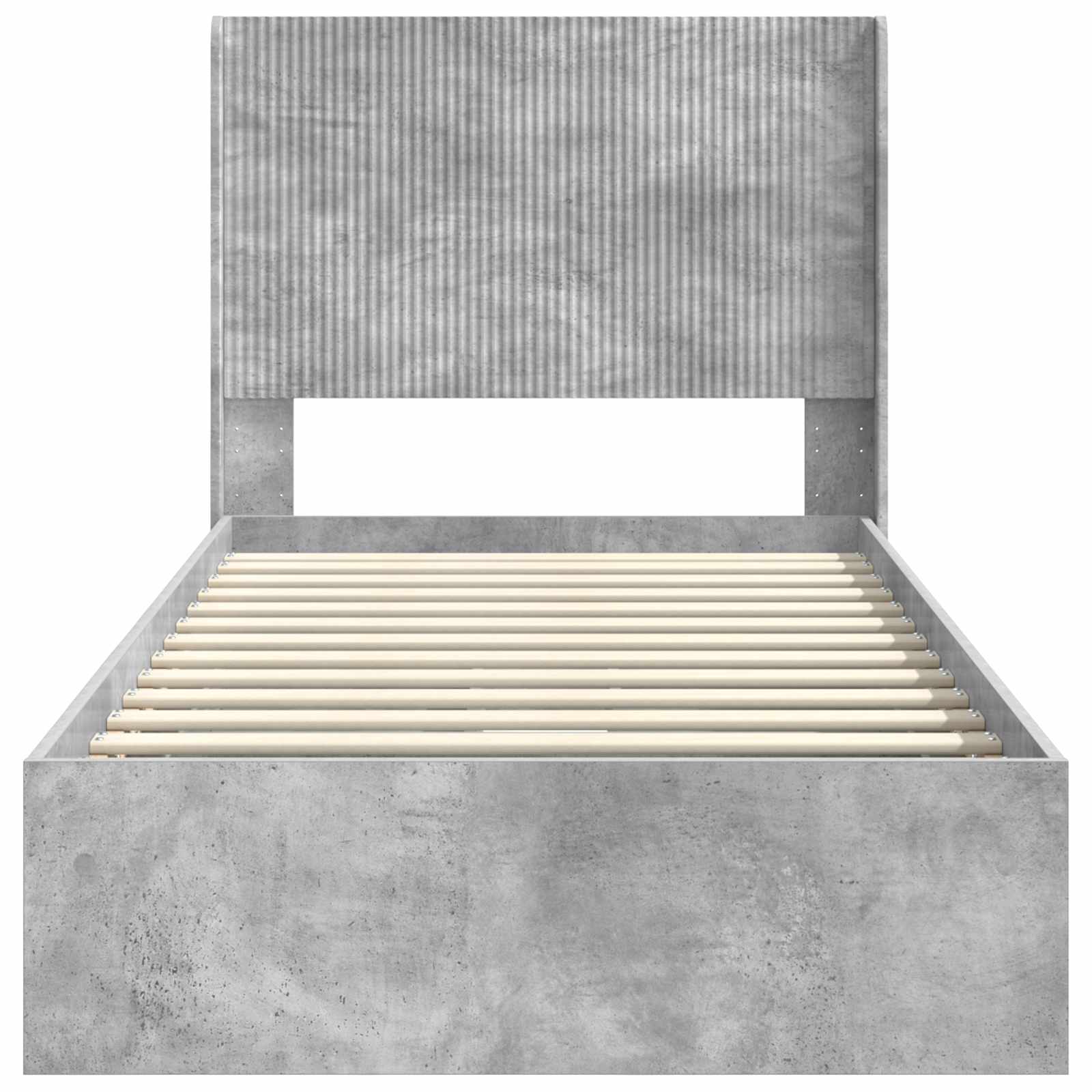 Struttura del letto con stoccaggio e testata Grigio Cemento | homemem39