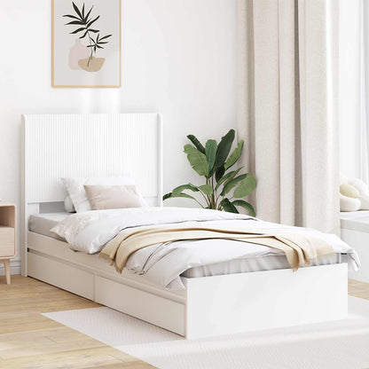 Struttura del letto con stoccaggio e testata Bianco 75 x 190 cm | homemem39