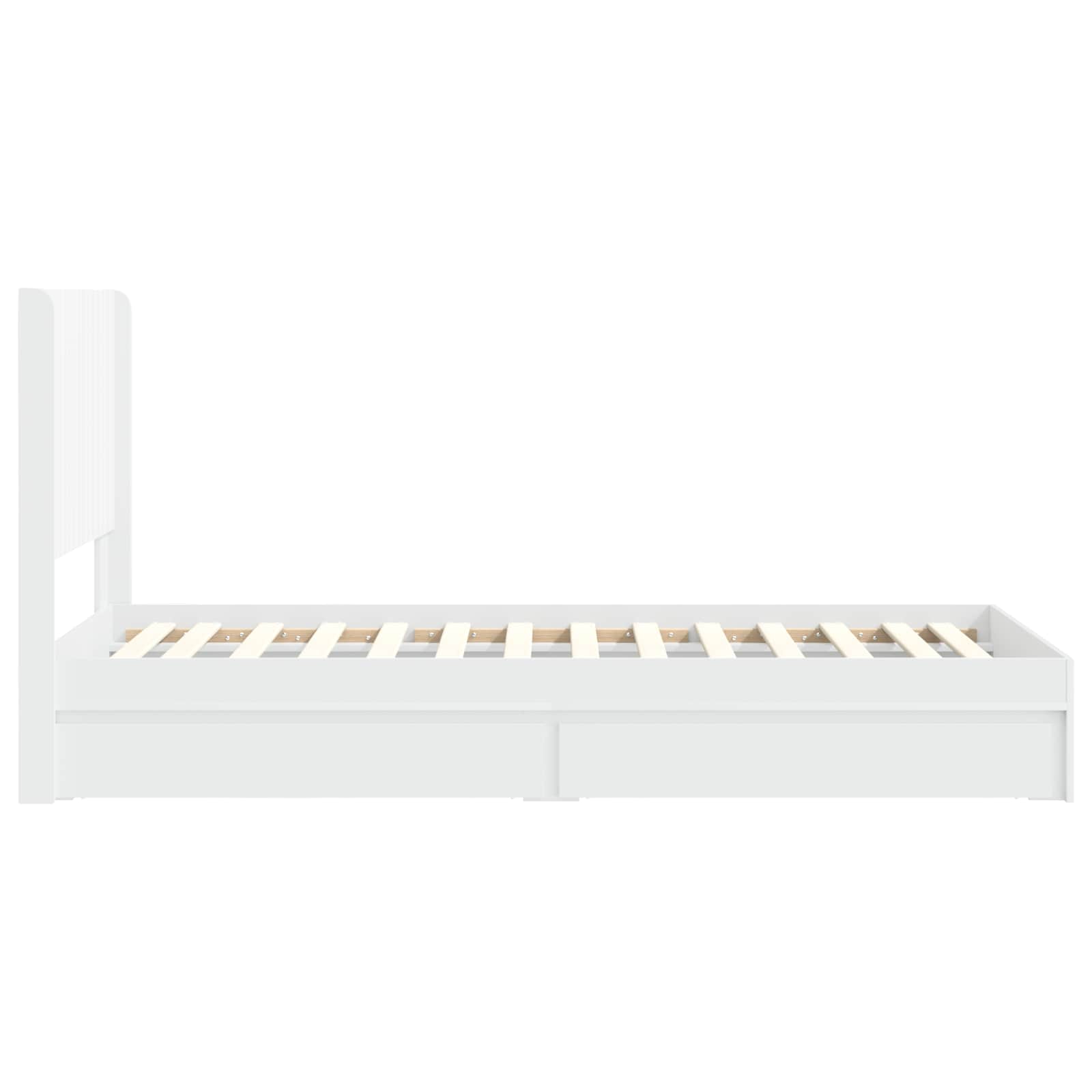Struttura del letto con stoccaggio e testata Bianco 75 x 190 cm | homemem39
