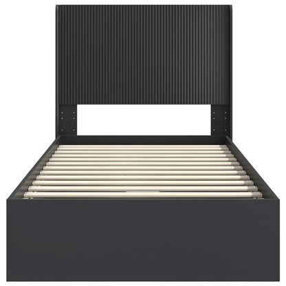 Struttura del letto con stoccaggio e testata Nero 75 x 190 cm | homemem39