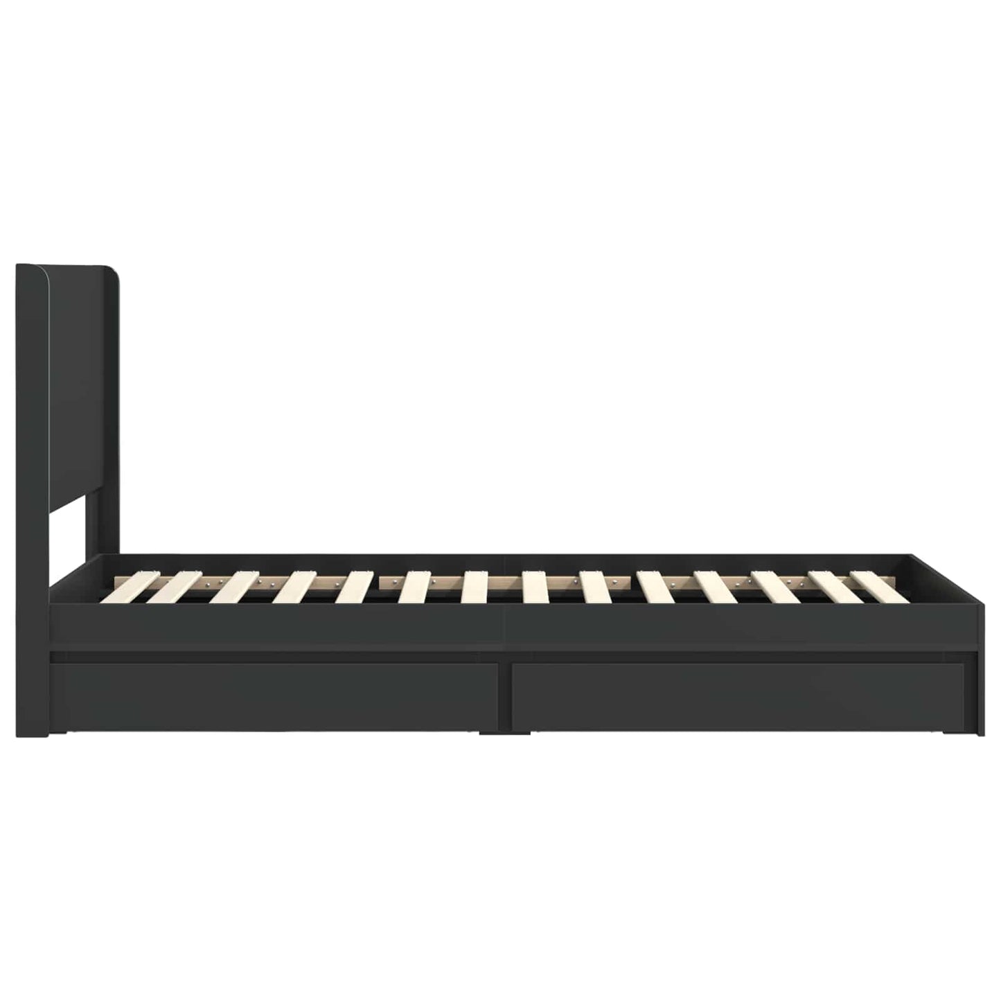 Struttura del letto con stoccaggio e testata Nero 75 x 190 cm | homemem39