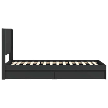 Struttura del letto con stoccaggio e testata Nero 75 x 190 cm | homemem39