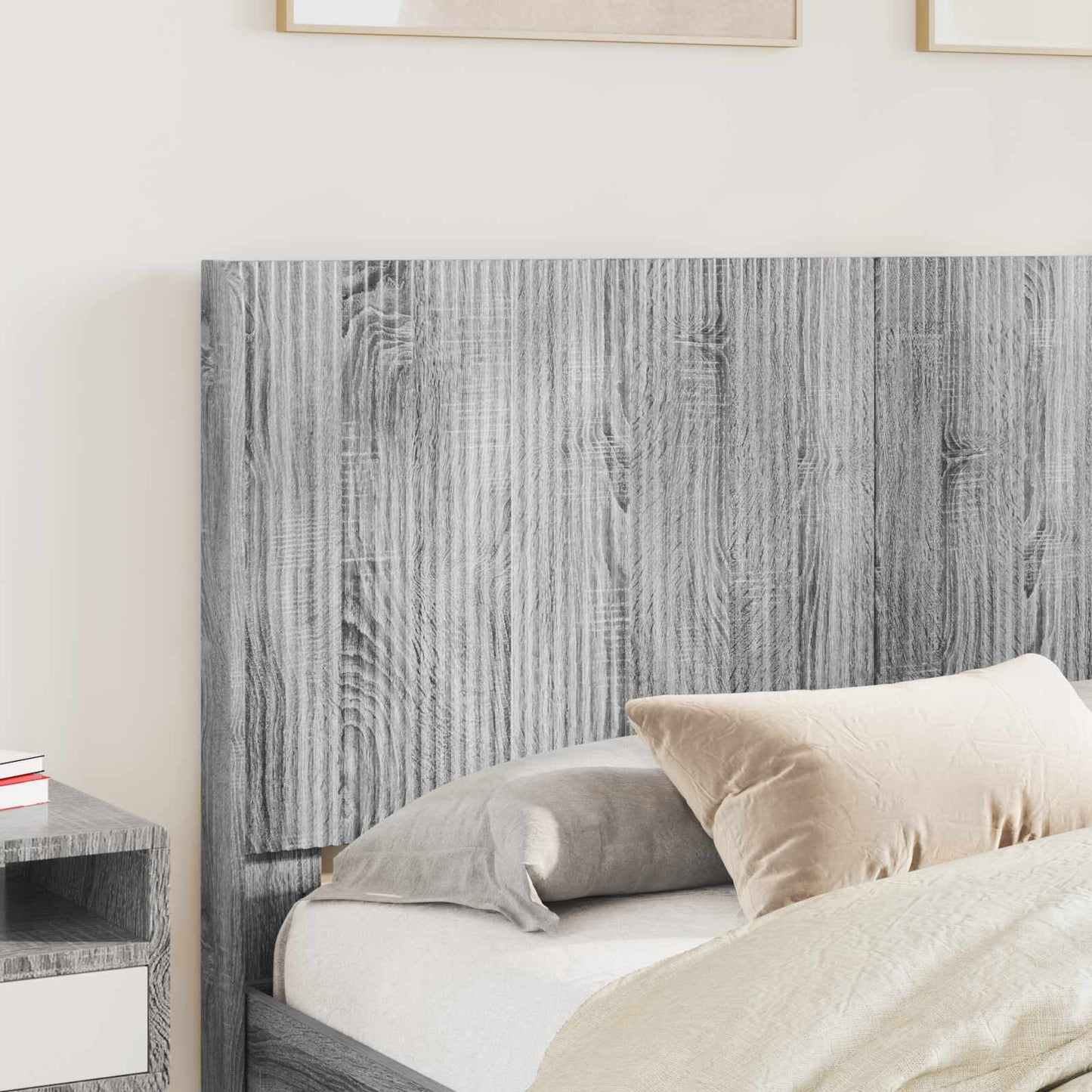 Struttura del letto con stoccaggio e testata Sonoma grigio | homemem39
