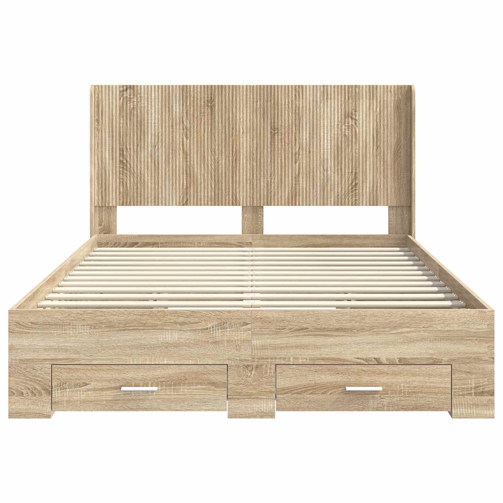 Struttura del letto con stoccaggio e testata Rovere Sonoma | homemem39