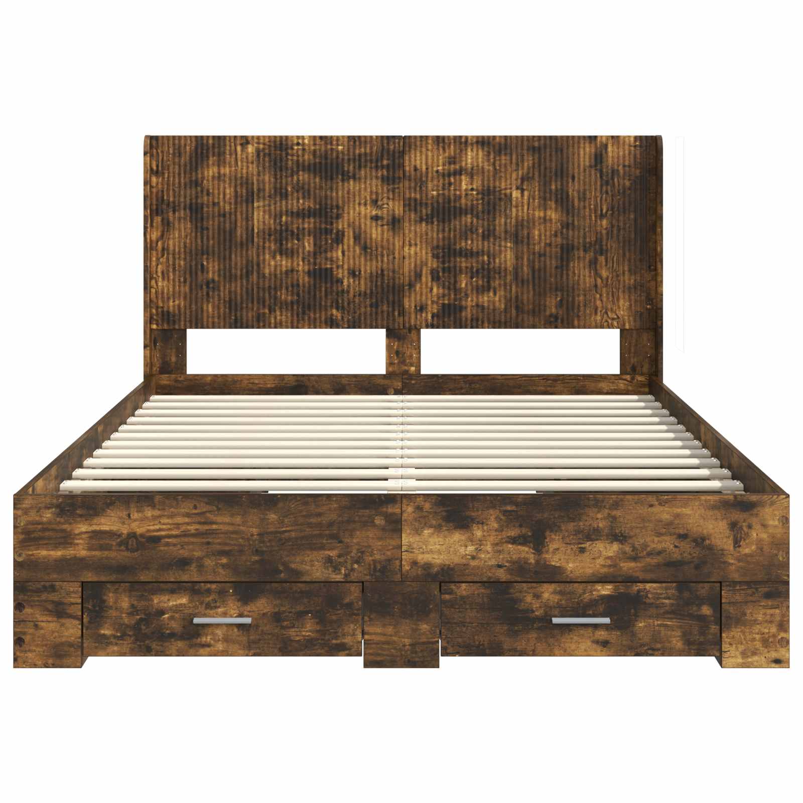 Struttura del letto con stoccaggio e testata Rovere Fumo | homemem39