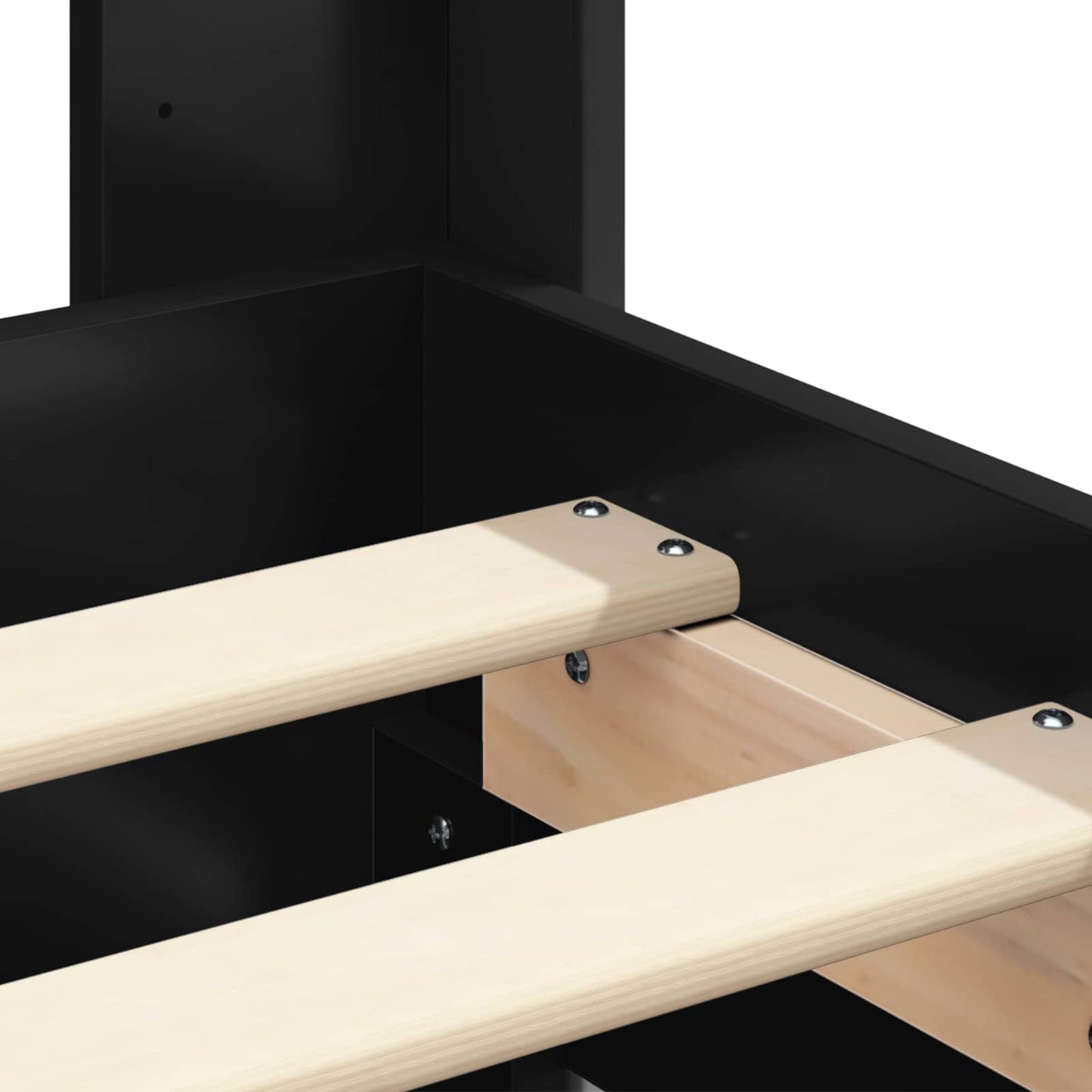 Struttura del letto con stoccaggio e testata Nero 135 x 190 cm | homemem39