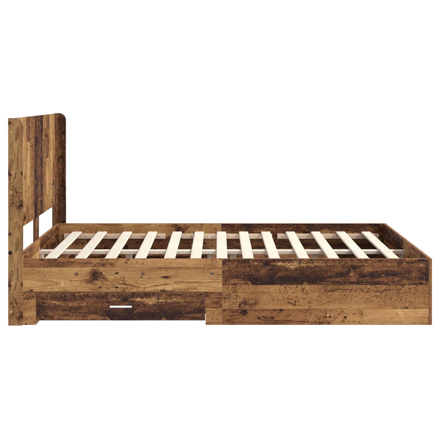 Struttura del letto con stoccaggio e testata Legno antico | homemem39