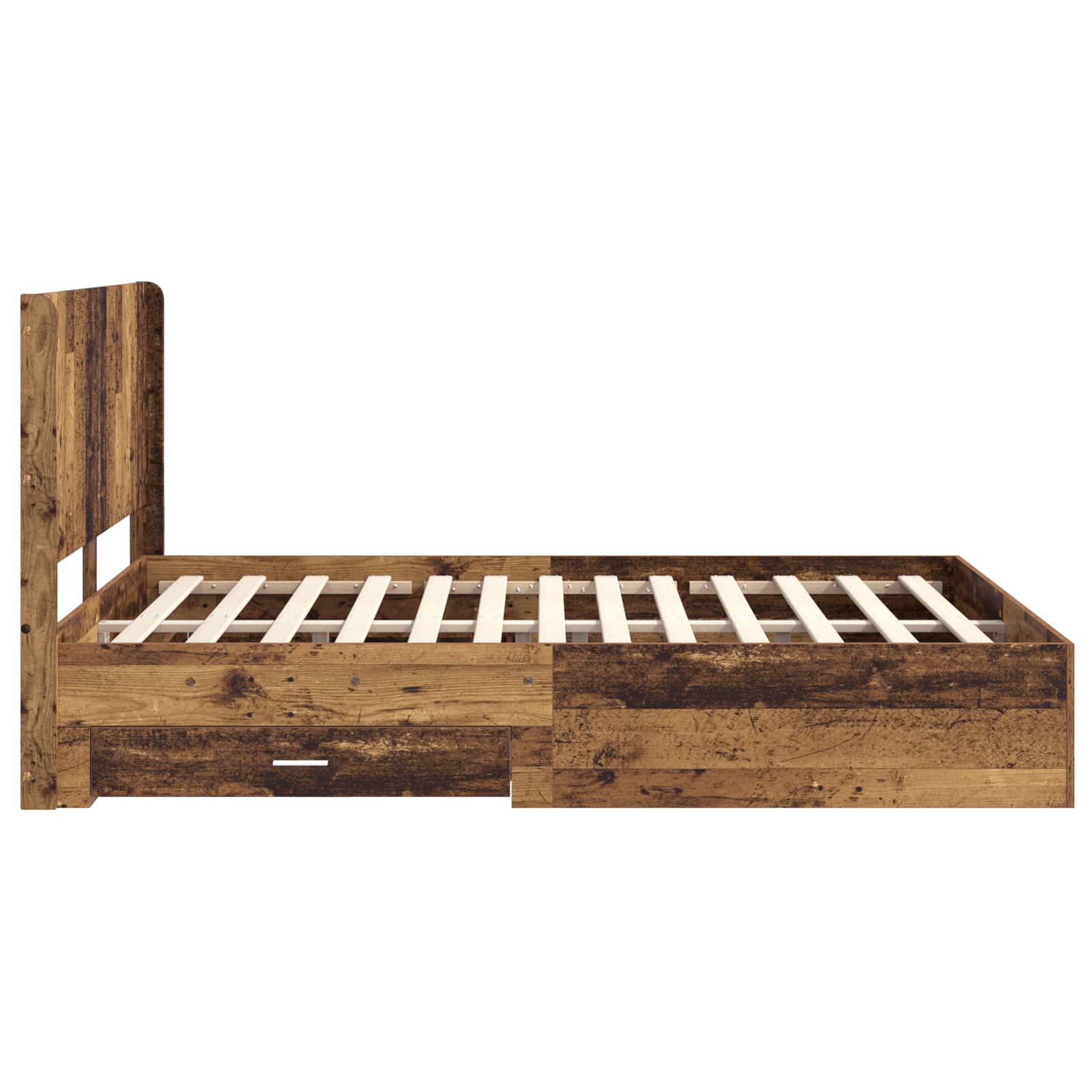 Struttura del letto con stoccaggio e testata Legno antico | homemem39