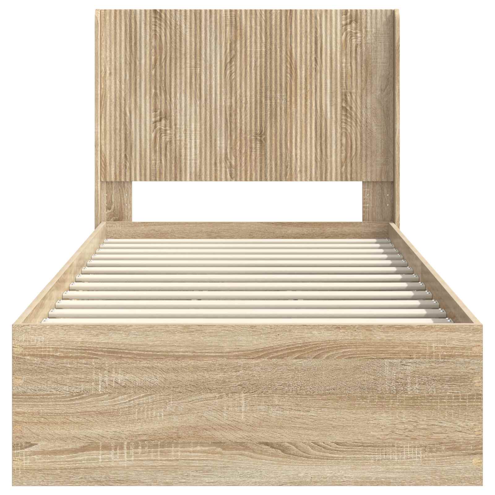 Struttura del letto con stoccaggio e testata Rovere Sonoma | homemem39