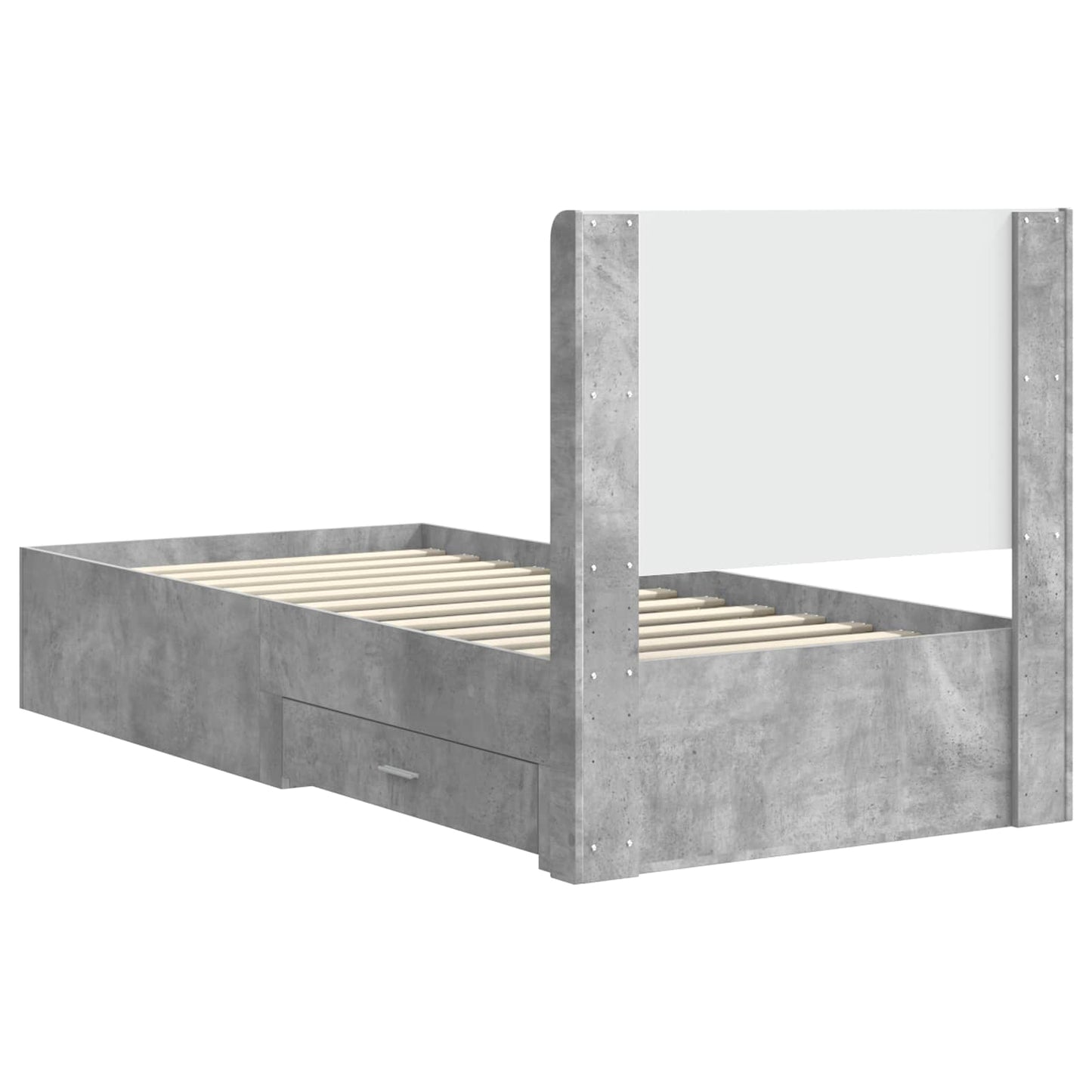 Struttura del letto con stoccaggio e testata Grigio Cemento | homemem39