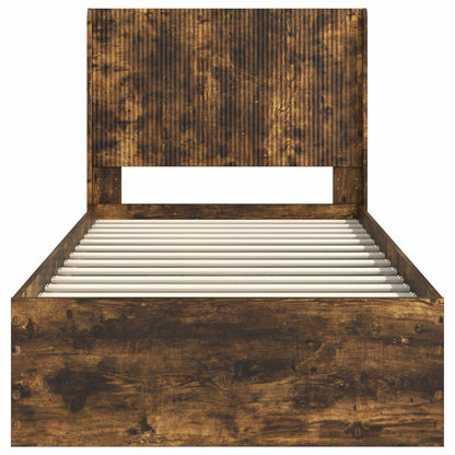 Struttura del letto con stoccaggio e testata Rovere Fumo | homemem39