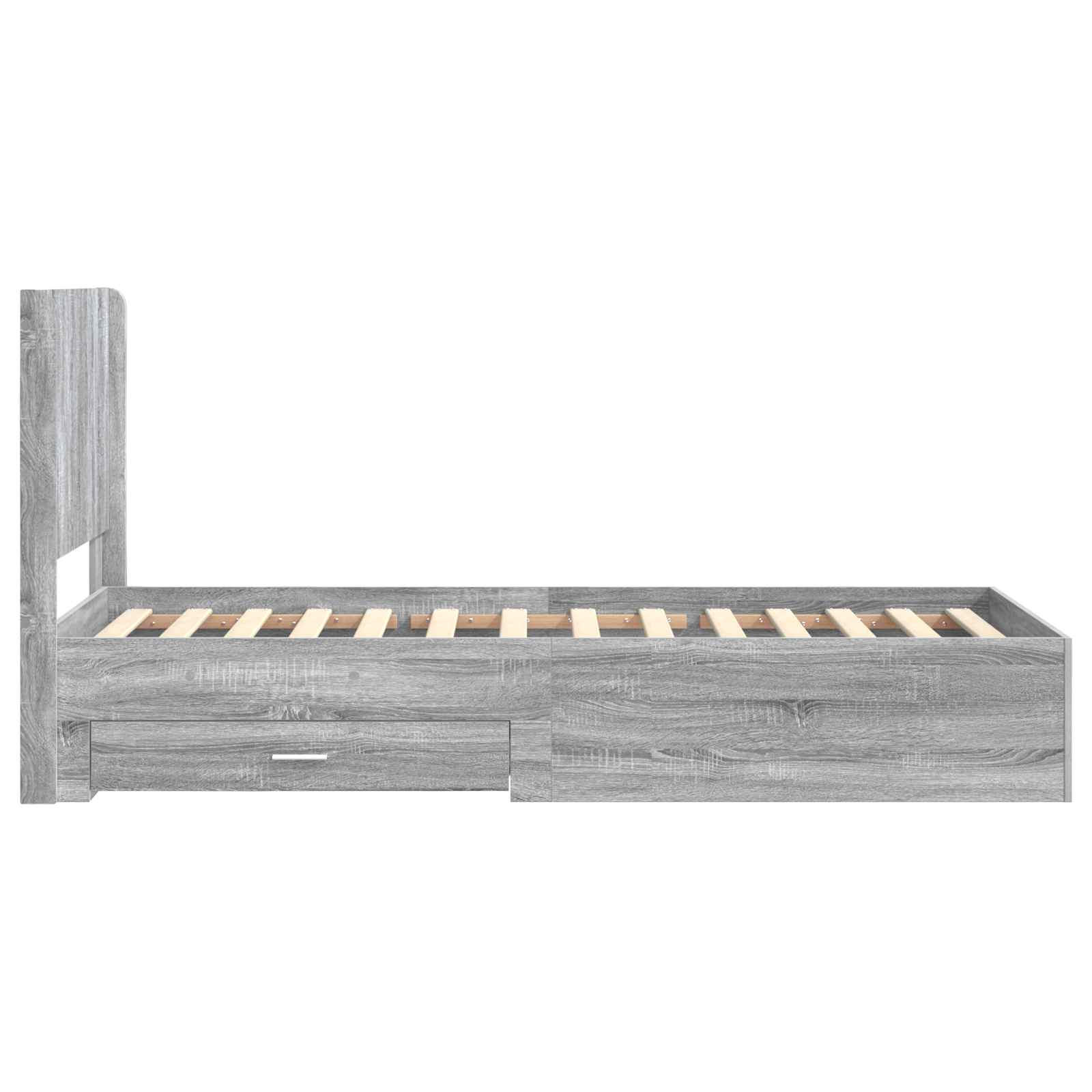 Struttura del letto con stoccaggio e testata Sonoma grigio | homemem39