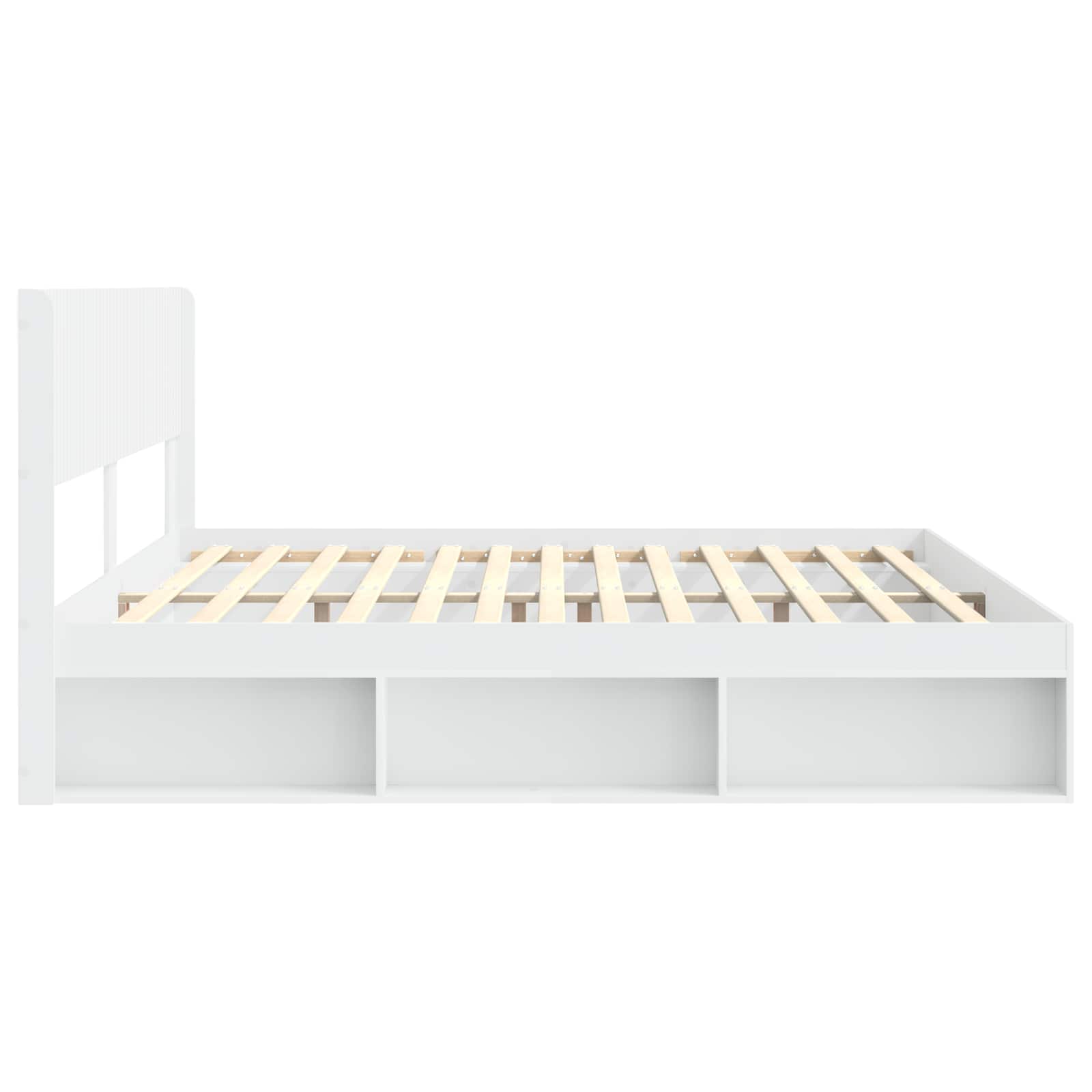 Struttura del letto con stoccaggio e testata Bianco | homemem39