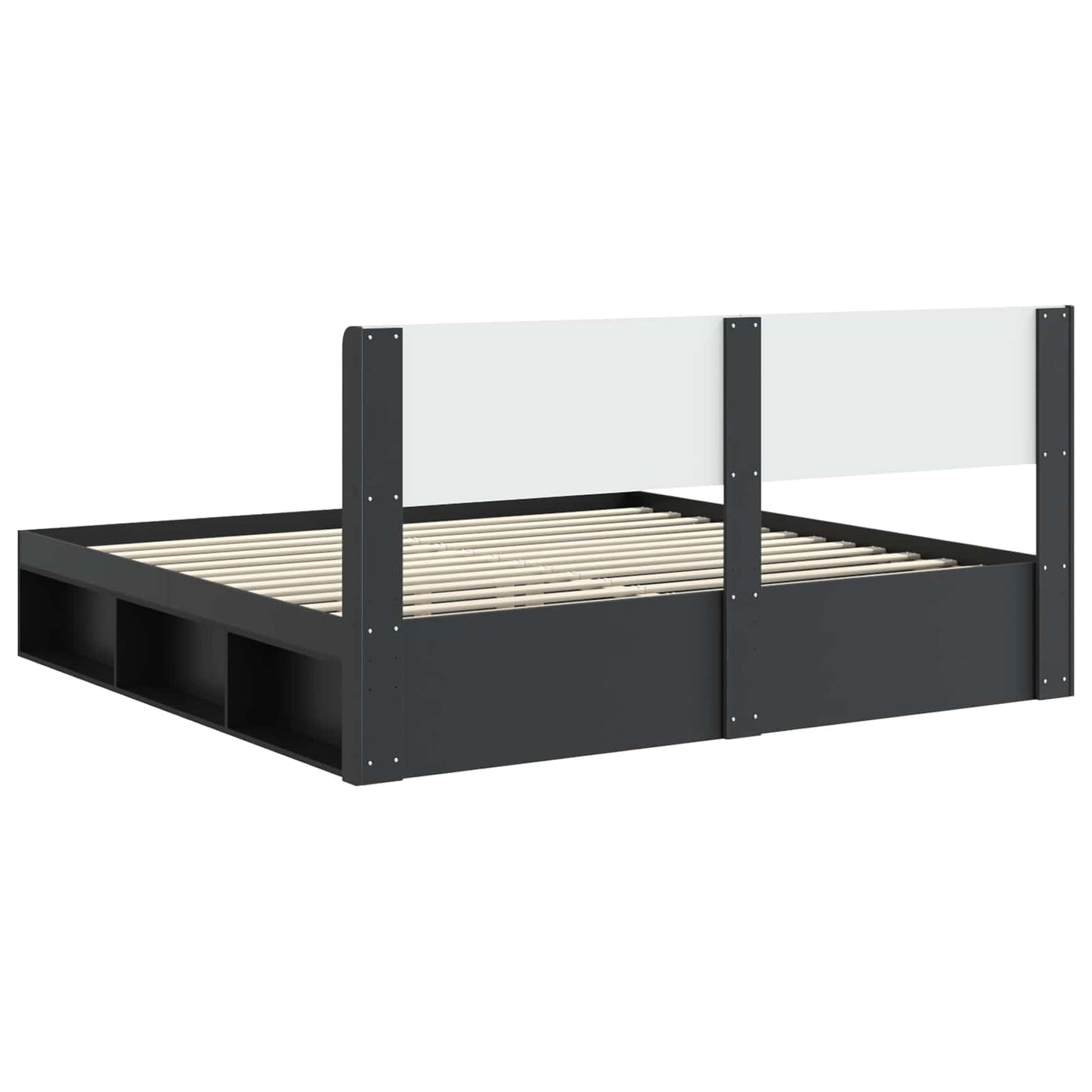 Struttura del letto con stoccaggio e testata Nero 180 x 200 cm | homemem39