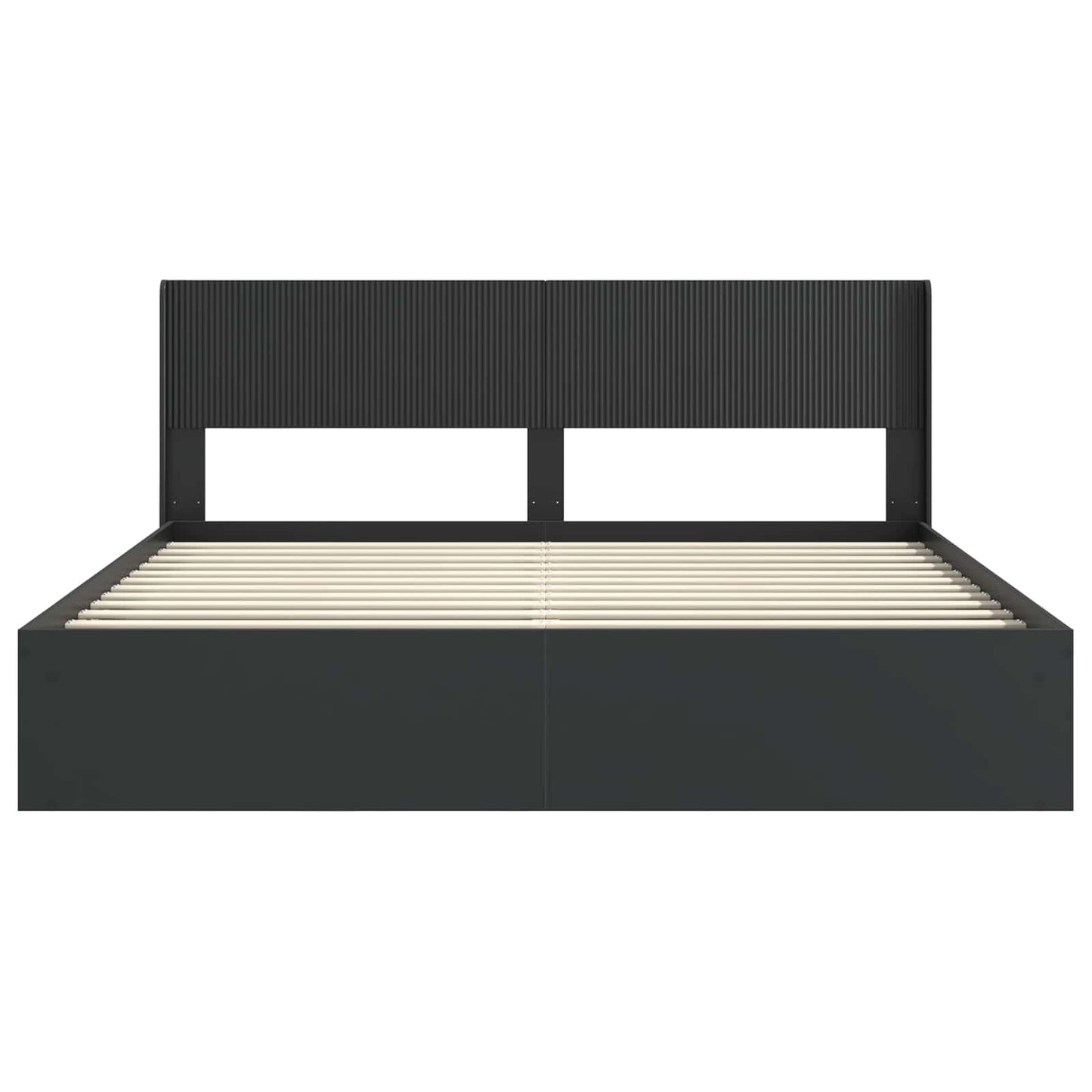 Struttura del letto con stoccaggio e testata Nero 180 x 200 cm | homemem39