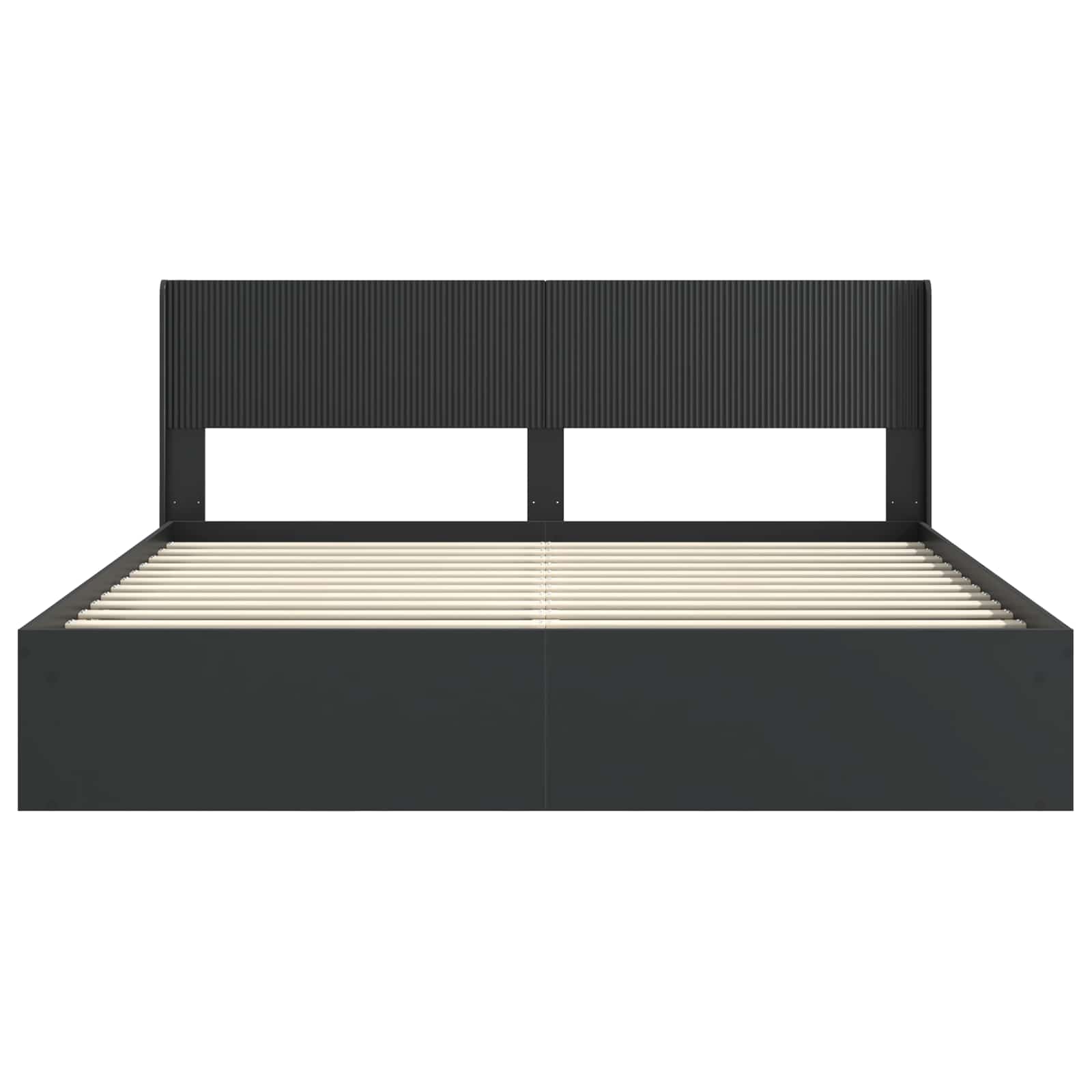 Struttura del letto con stoccaggio e testata Nero 180 x 200 cm | homemem39