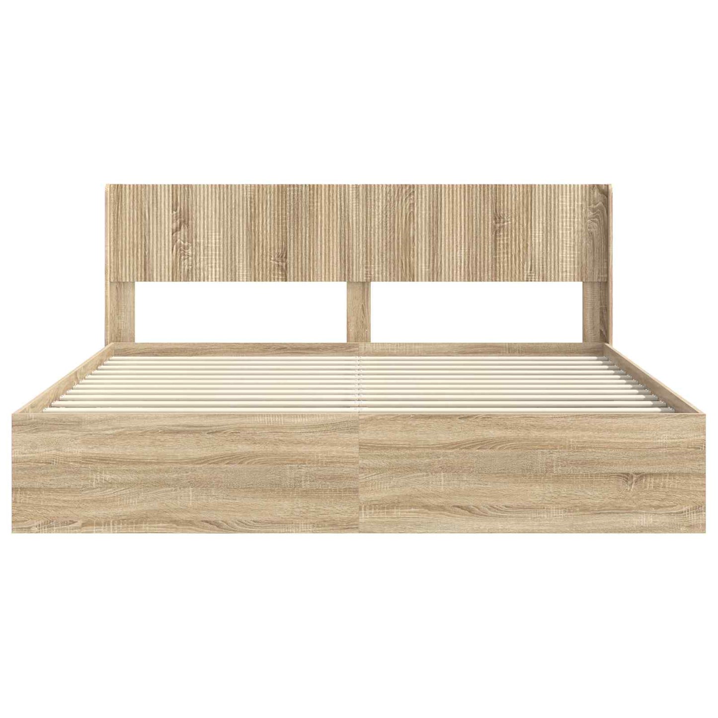 Struttura del letto con stoccaggio e testata Rovere Sonoma | homemem39