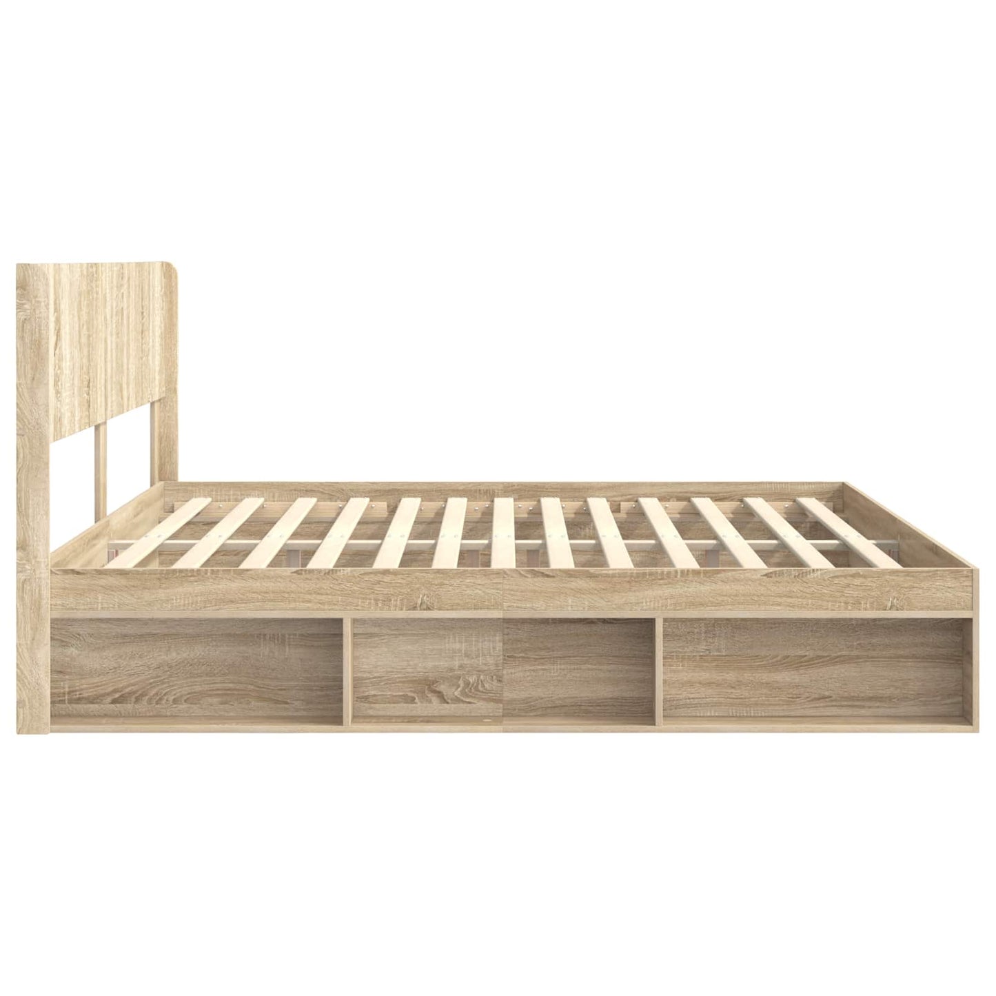 Struttura del letto con stoccaggio e testata Rovere Sonoma | homemem39