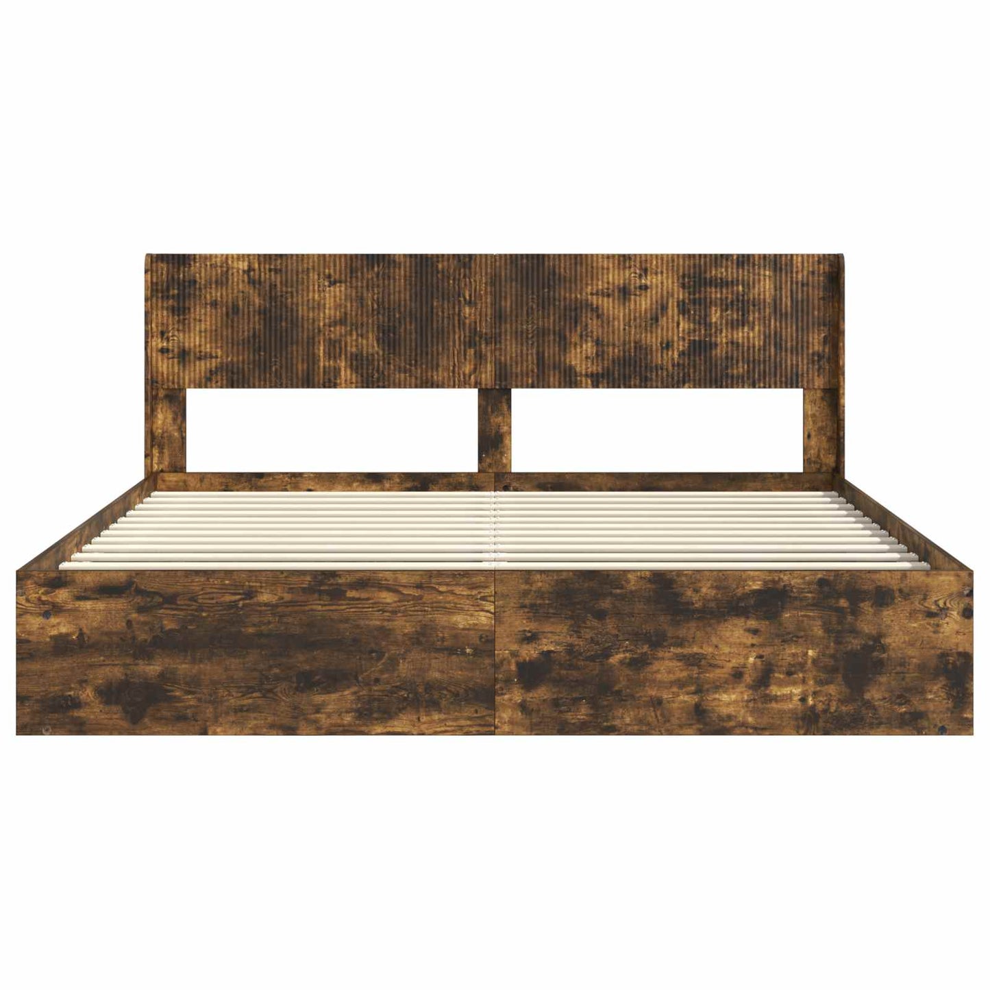 Struttura del letto con stoccaggio e testata Rovere Fumo | homemem39