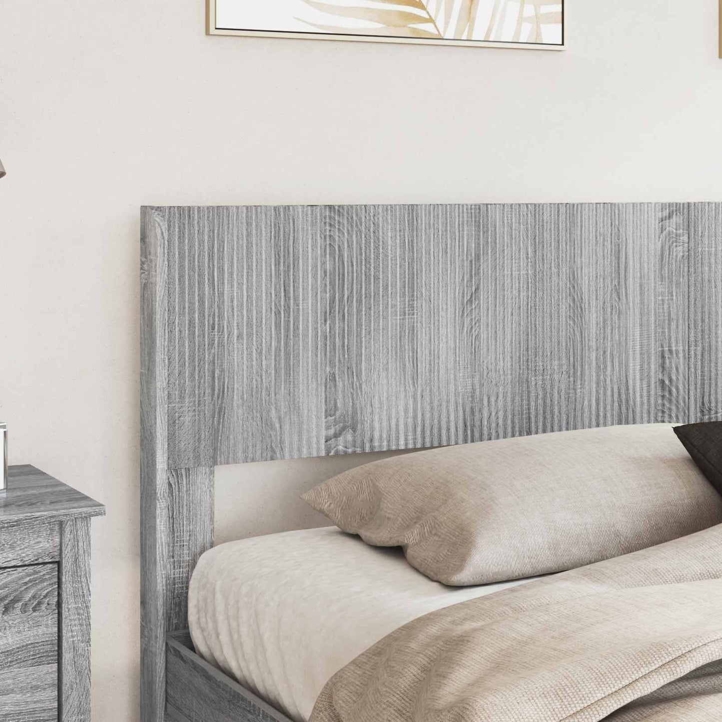 Struttura del letto con stoccaggio e testata Sonoma grigio | homemem39